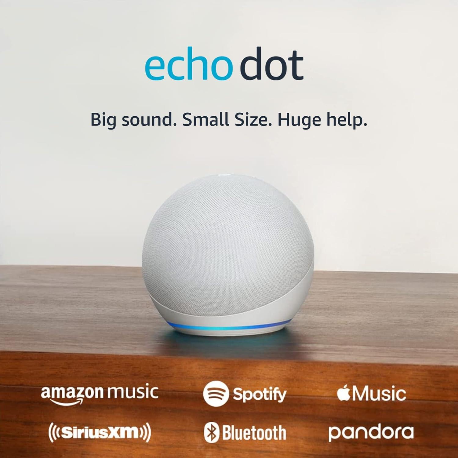 imageAmazon Echo Dot Vibrant sounding Alexa speaker Great for bedrooms dining rooms and offices CharcoalGlacier White