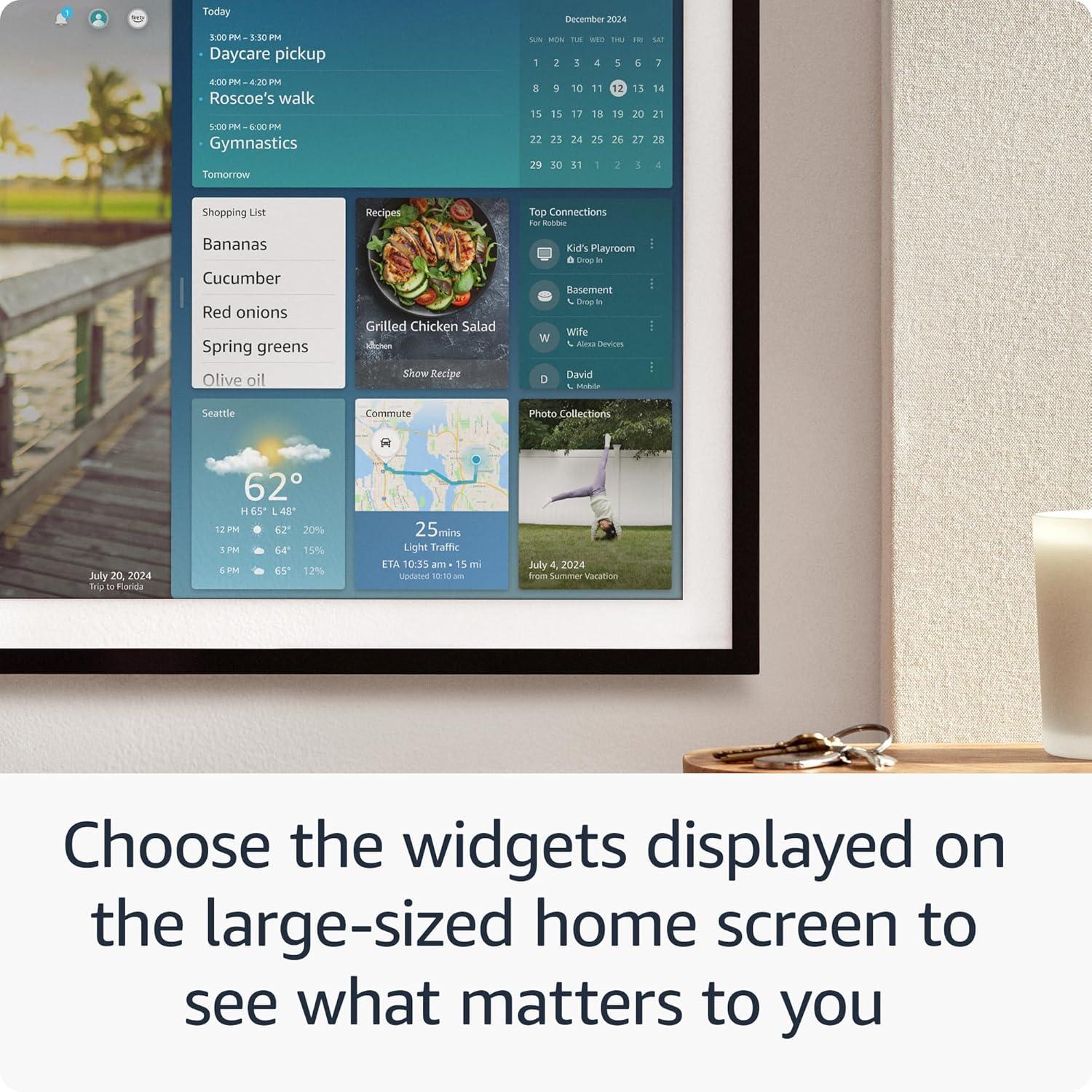 imageAmazon Echo Show 21 newest model Full HD 21quot kitchen hub for home organization with builtin Fire TV and Alexa21inch