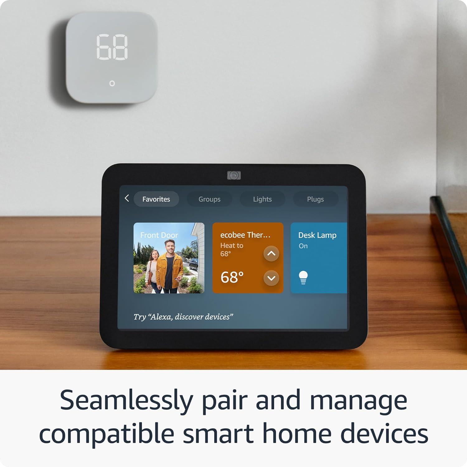 imageAmazon Echo Show 8 With Spatial Audio Smart Home Hub ideal for open living spaces includes Alexa CharcoalCharcoal