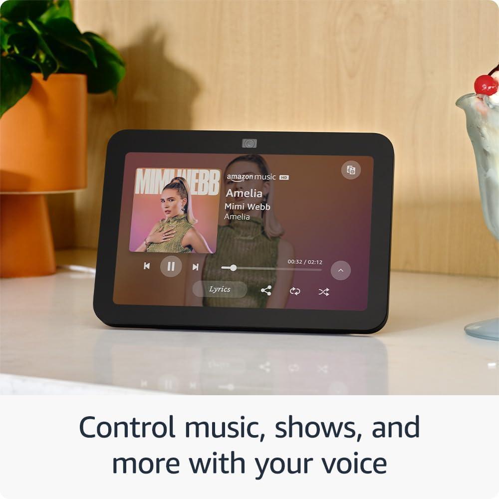 imageAmazon Echo Show 8 With Spatial Audio Smart Home Hub ideal for open living spaces includes Alexa CharcoalGlacier White