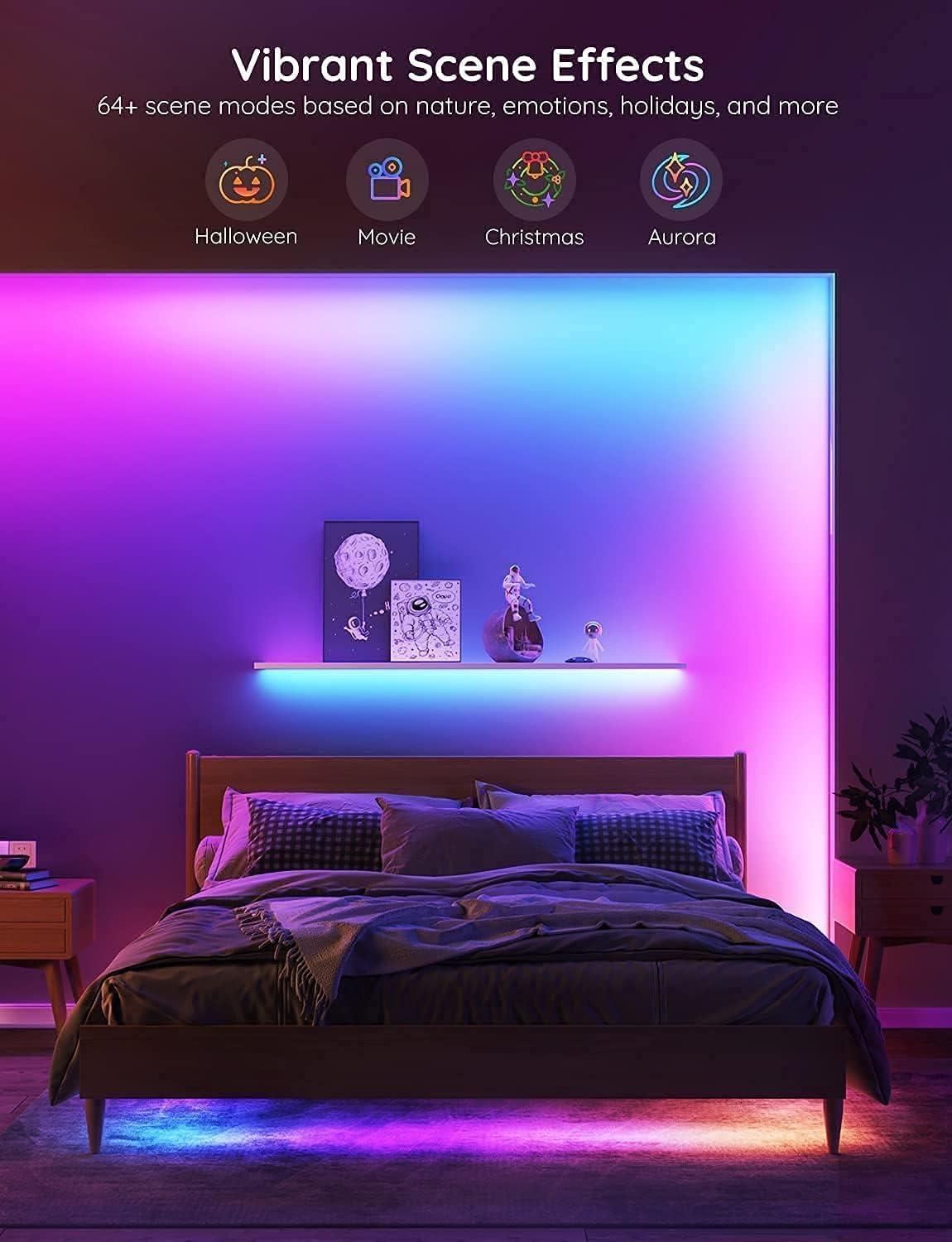 imageGovee 100ft RGBIC LED Strip Lights Smart LED Lights Work with Alexa and Google Assistant LED Lights for Bedroom WiFi App Control Segmented DIY Multiple Colors Color Changing Light 2 x 50ft328ft