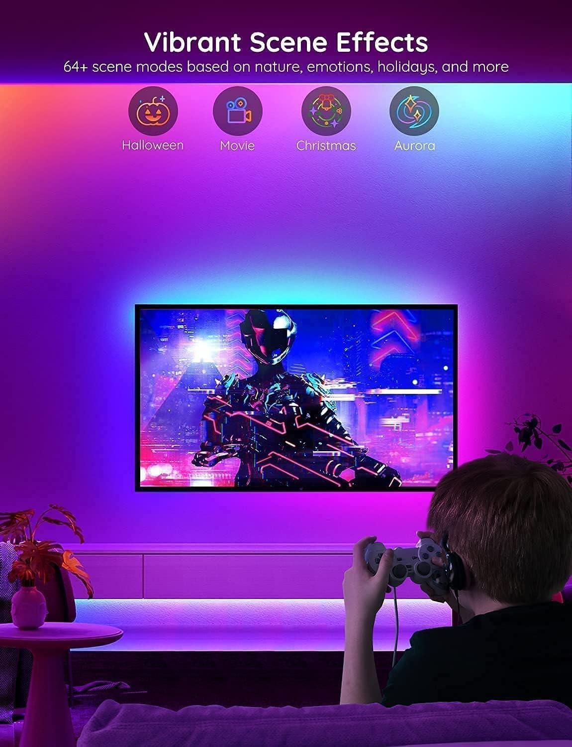 imageGovee 100ft RGBIC LED Strip Lights Smart LED Lights Work with Alexa and Google Assistant LED Lights for Bedroom WiFi App Control Segmented DIY Multiple Colors Color Changing Light 2 x 50ft100ft