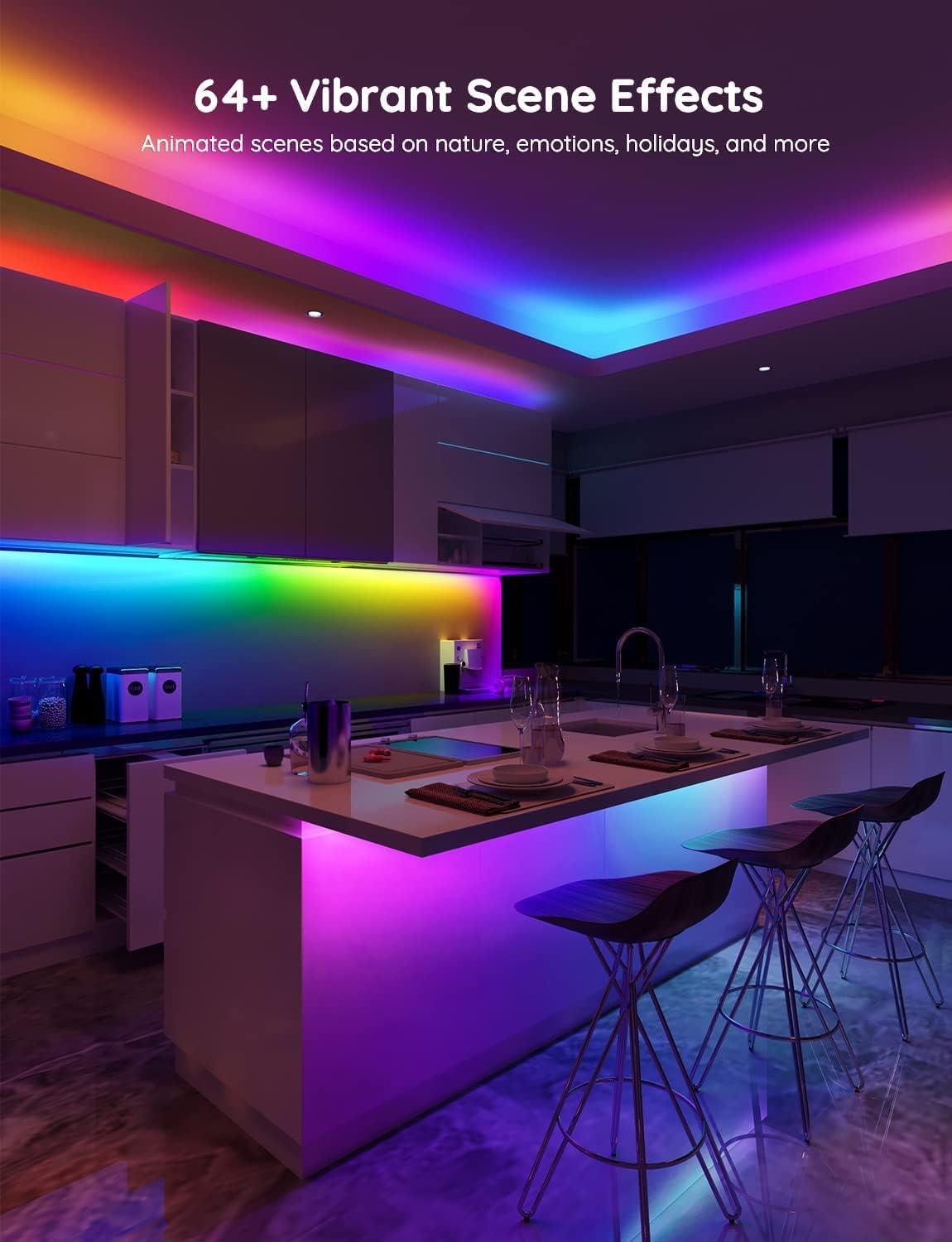 imageGovee 656 feet RGBIC LED Strip Lights for Bedroom Smart Strip Lights Alexa Compatible Color Changing LED Lights Home Decor 2 Rolls of 328 feet656ft