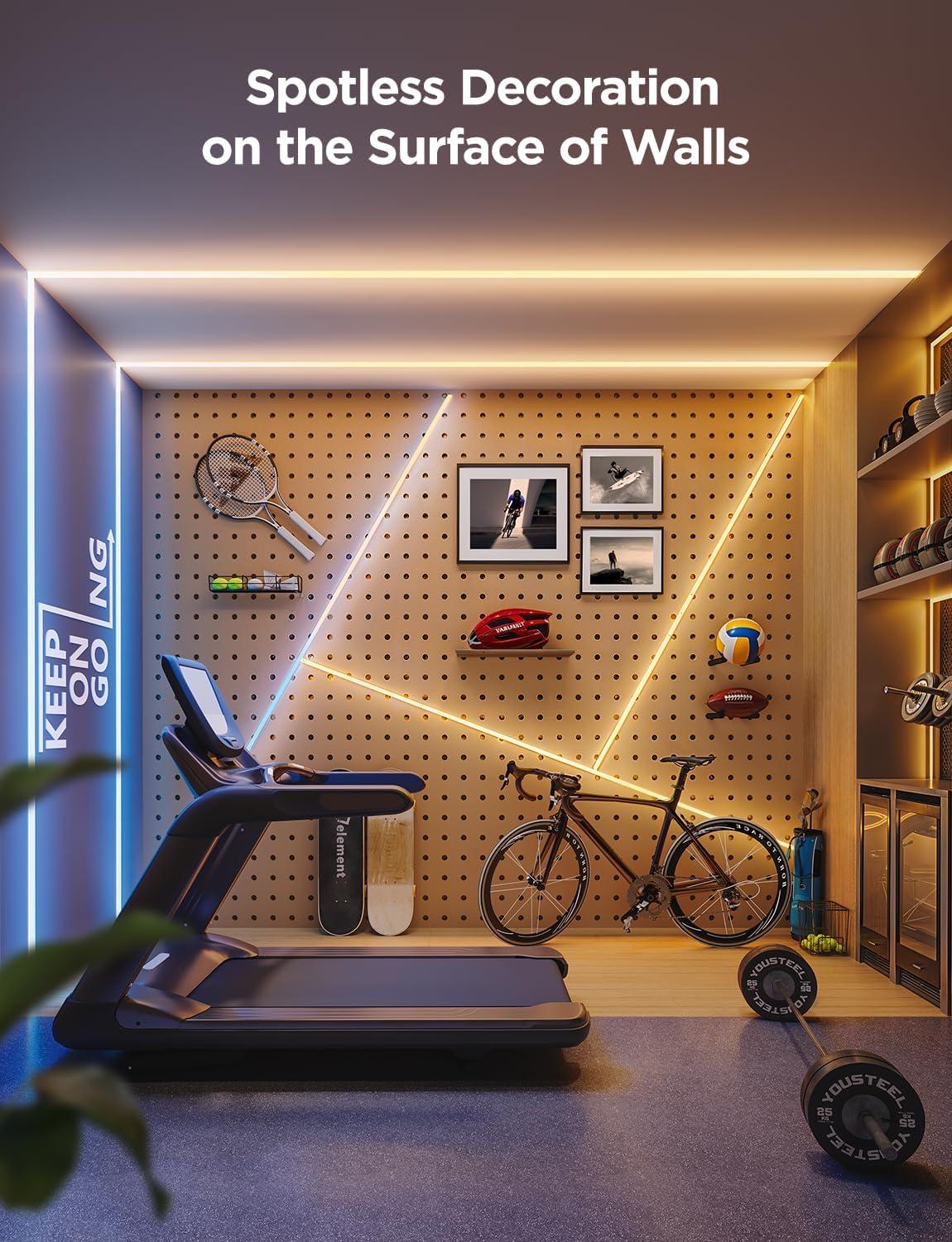 imageGovee COB LED Strip Light Pro LED Lights for Bedroom Compatible with Alexa Google Assistant and Matter RGBICW Light with Warm White Smart Strip Light LED Lights for Bedroom Color Changing 98ft98ft