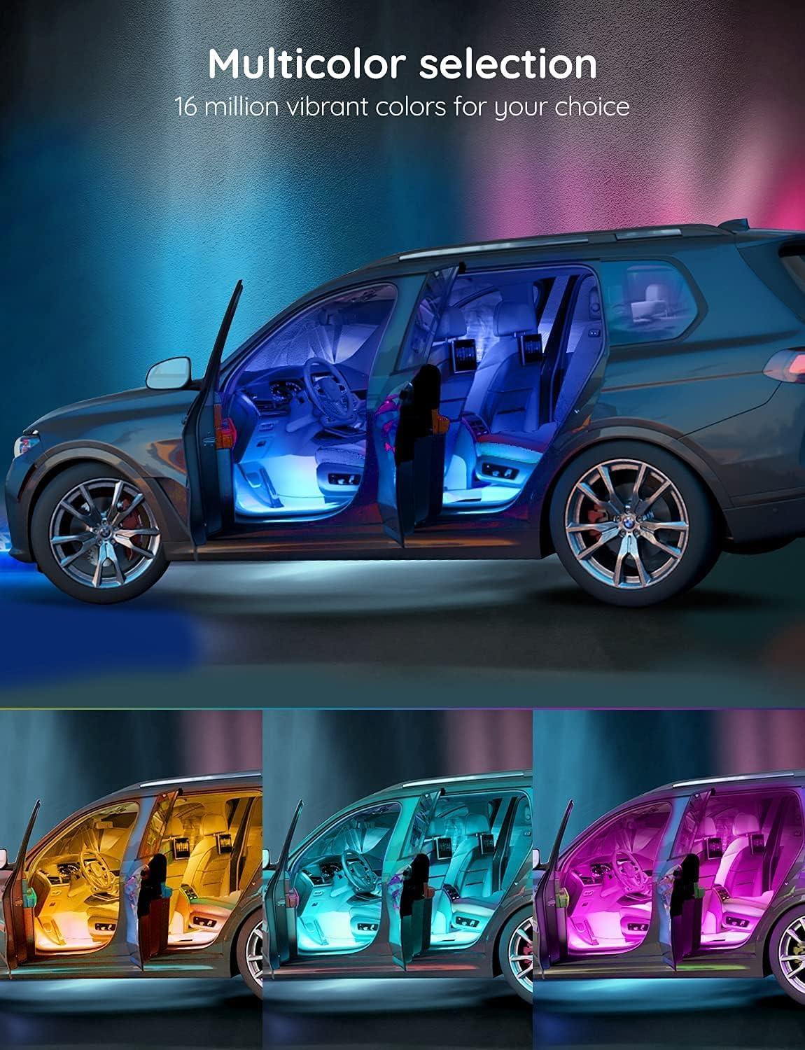 imageGovee Car LED Lights Smart Car Interior Lights with App Control RGB Lights with DIY Mode and Music Mode 2 Lines Design LED Lights for Cars with Car Charger 12V