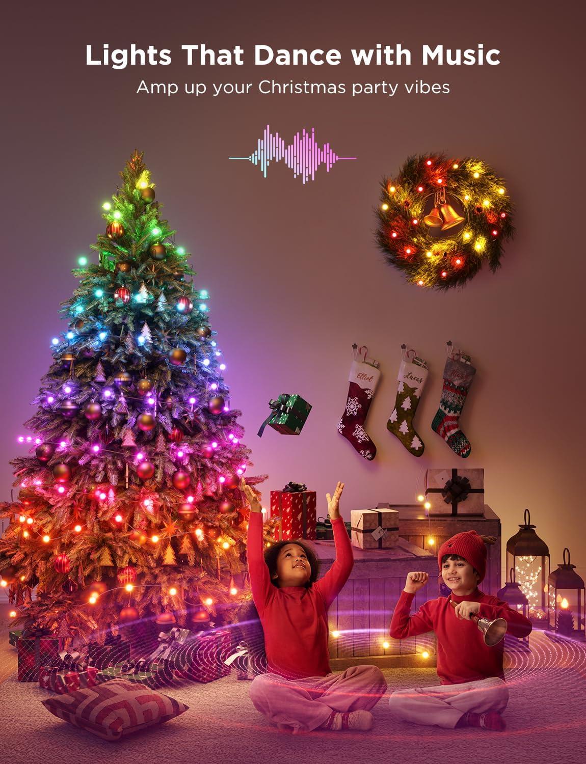 imageGovee Christmas Lights 66ft Smart RGBIC String Lights AppControlled 125 Scene Modes IP65 Waterproof Sync with Music Works with Alexa Holiday Party Decorations Indoor Outdoor66ft