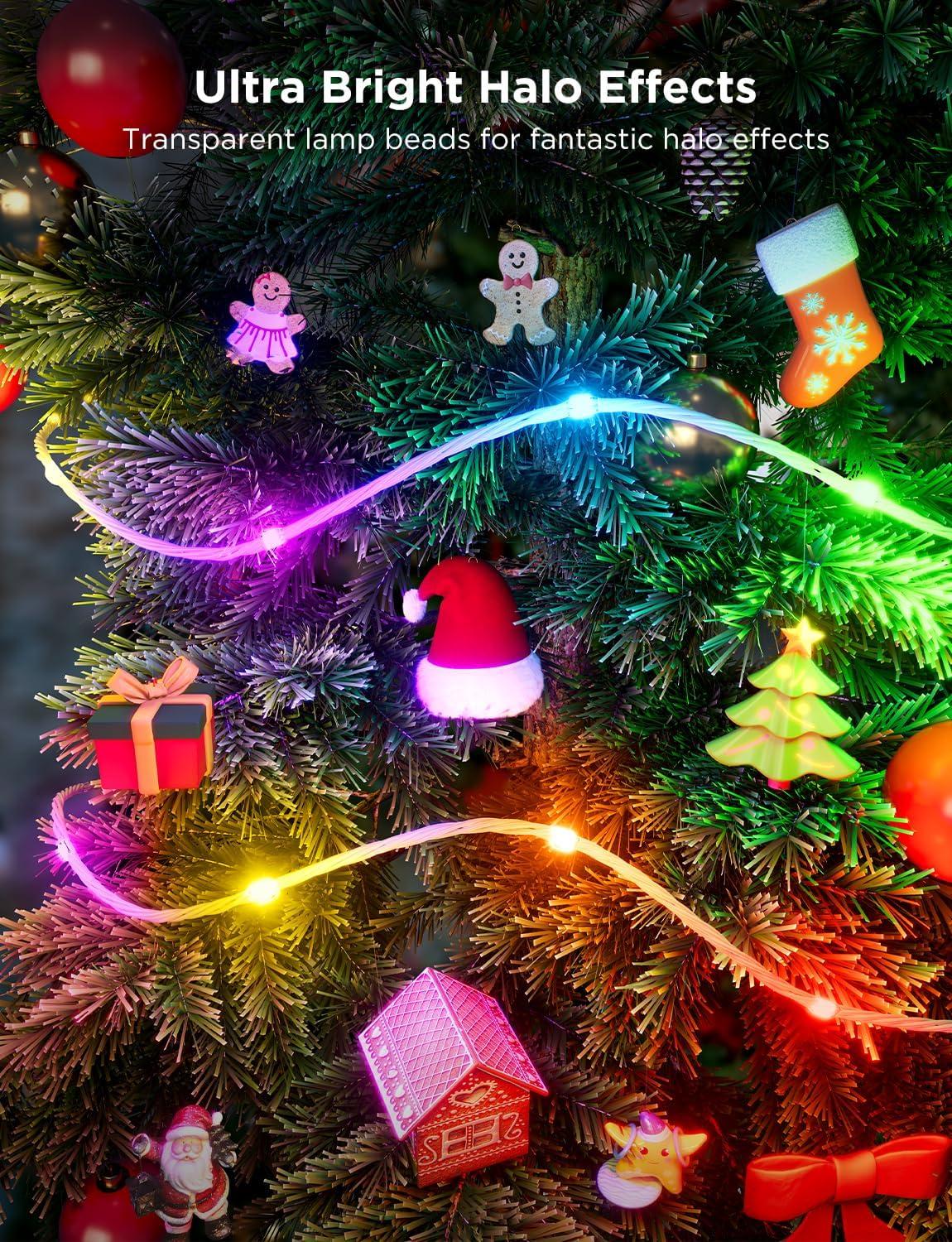 imageGovee Christmas Lights 66ft Smart RGBIC String Lights AppControlled 125 Scene Modes IP65 Waterproof Sync with Music Works with Alexa Holiday Party Decorations Indoor Outdoor66ft