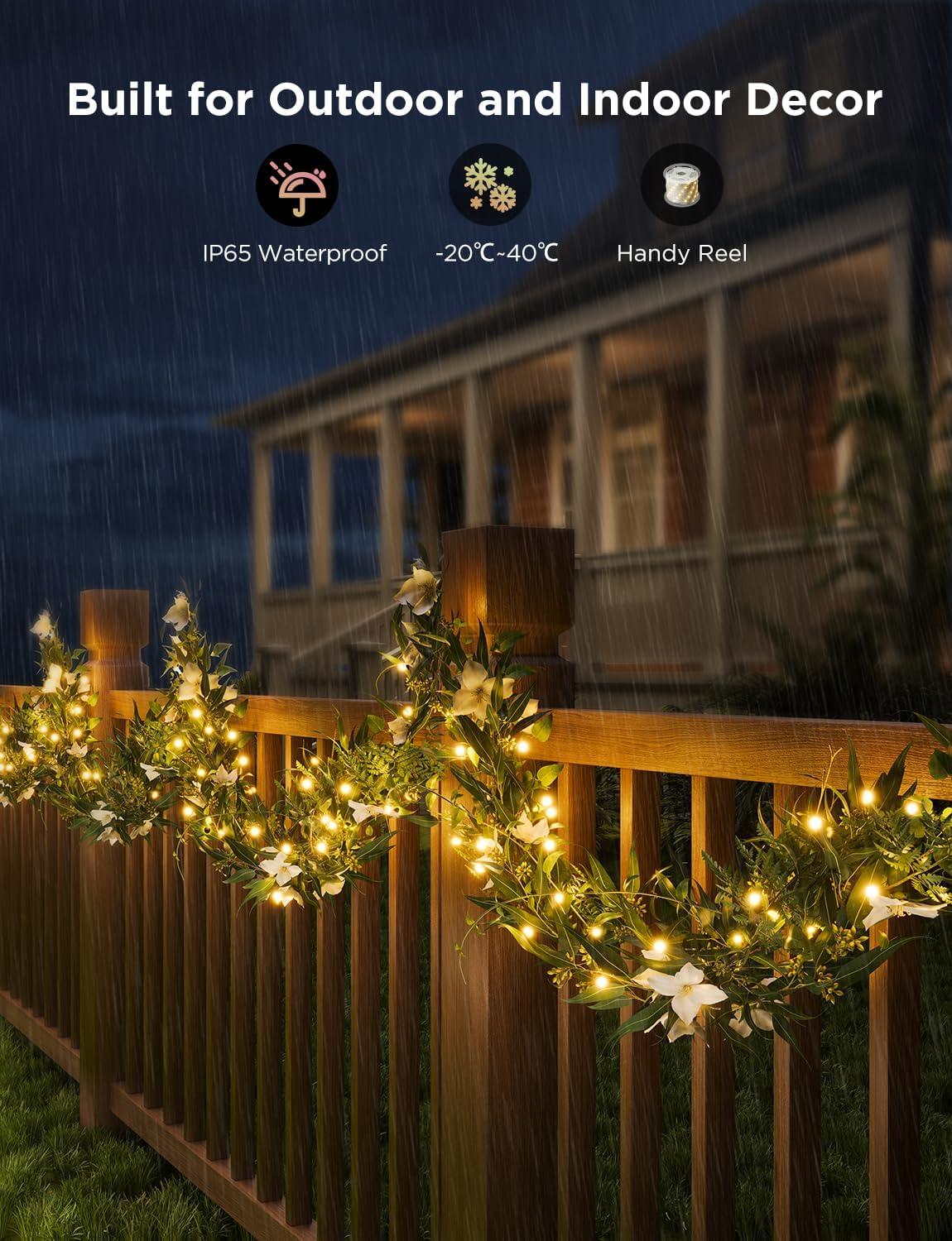 imageGovee Christmas Lights 66ft Smart RGBIC String Lights AppControlled 125 Scene Modes IP65 Waterproof Sync with Music Works with Alexa Holiday Party Decorations Indoor Outdoor66ft