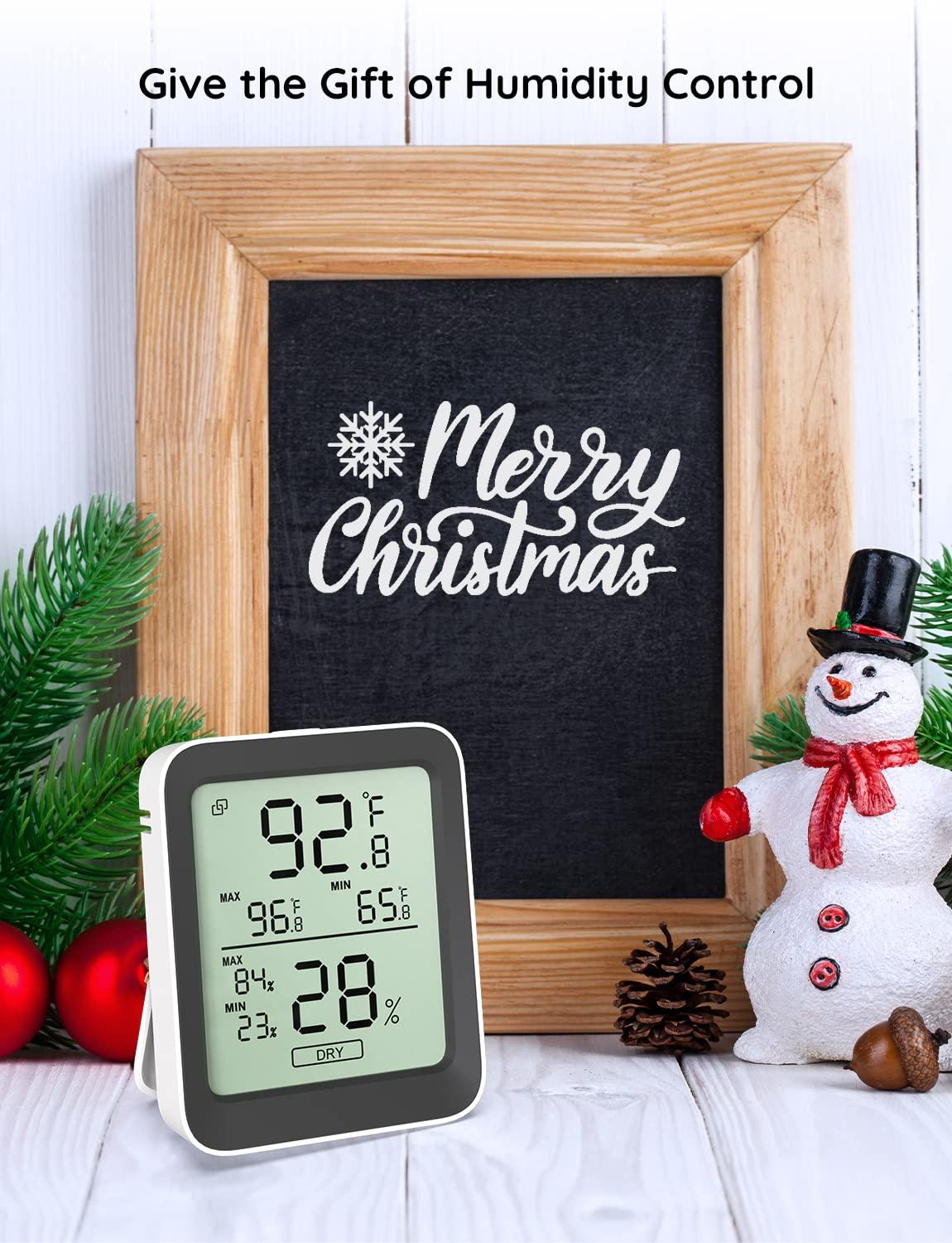 imageGovee Digital Hygrometer Indoor Thermometer Room H5075 Bluetooth Temperature Humidity Meter with 164ft Remote App Control Notification Alerts 2 Years Data Storage Export for Bedroom Wine CellarBlack