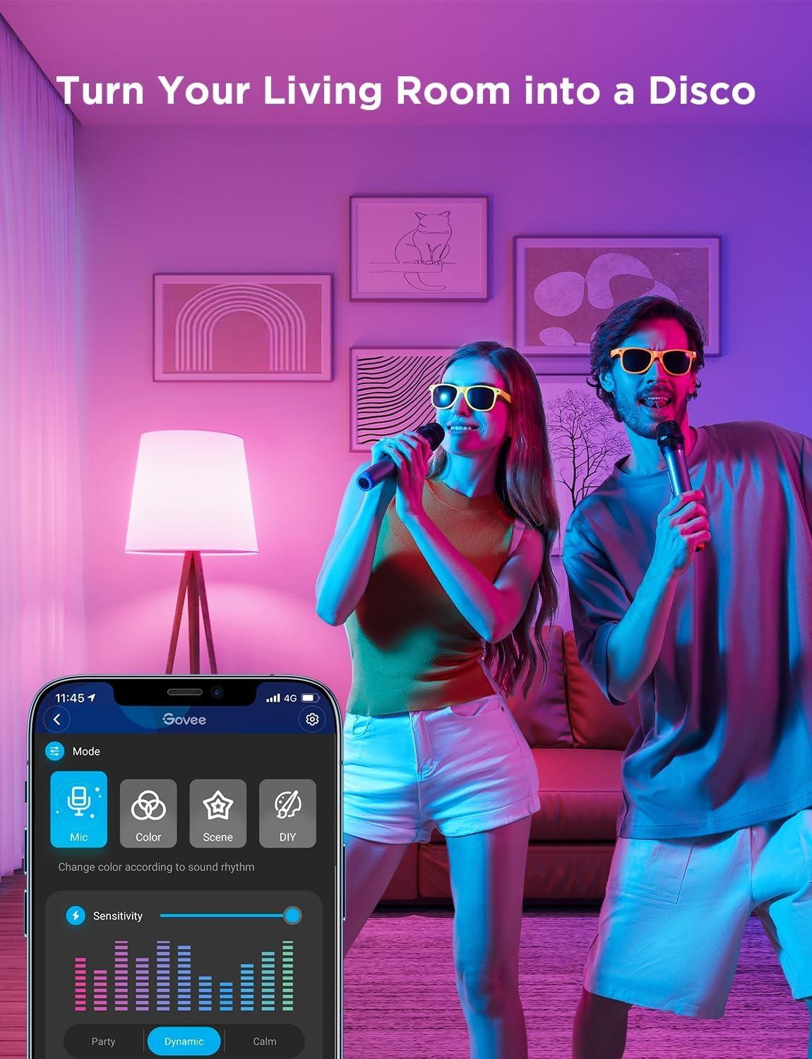 imageGovee GU10 Smart Bulb Matter RGBWW Light Bulb Work with Alexa Google Assistant WiFi ampamp Bluetooth Color Changing MR16 LED Bulbs 64 Dynamic Scenes Syncs with Music 4 Pack 400LM GU10 Base