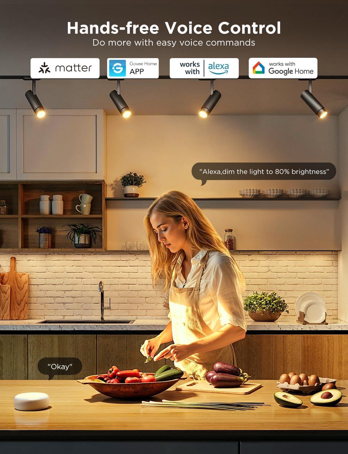 imageGovee GU10 Smart Bulb Matter RGBWW Light Bulb Work with Alexa Google Assistant WiFi ampamp Bluetooth Color Changing MR16 LED Bulbs 64 Dynamic Scenes Syncs with Music 4 Pack 400LM GU10 Base