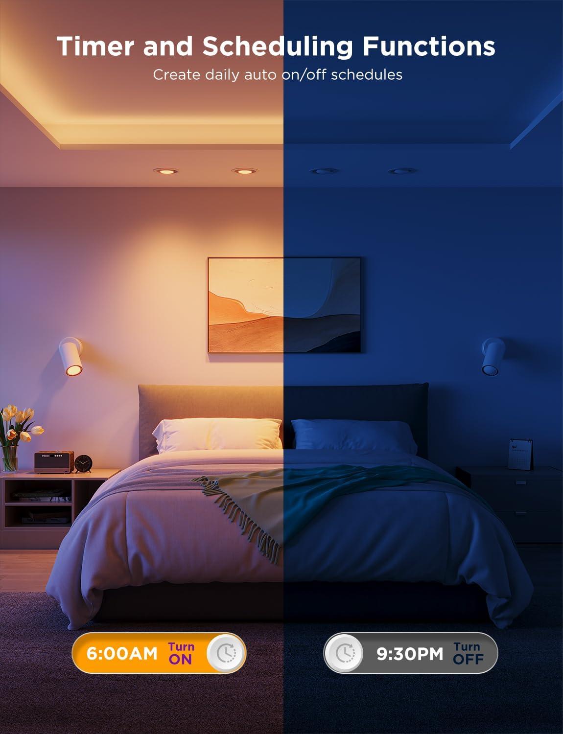 imageGovee GU10 Smart Bulb Matter RGBWW Light Bulb Work with Alexa Google Assistant WiFi ampamp Bluetooth Color Changing MR16 LED Bulbs 64 Dynamic Scenes Syncs with Music 4 Pack 400LM GU10 Base