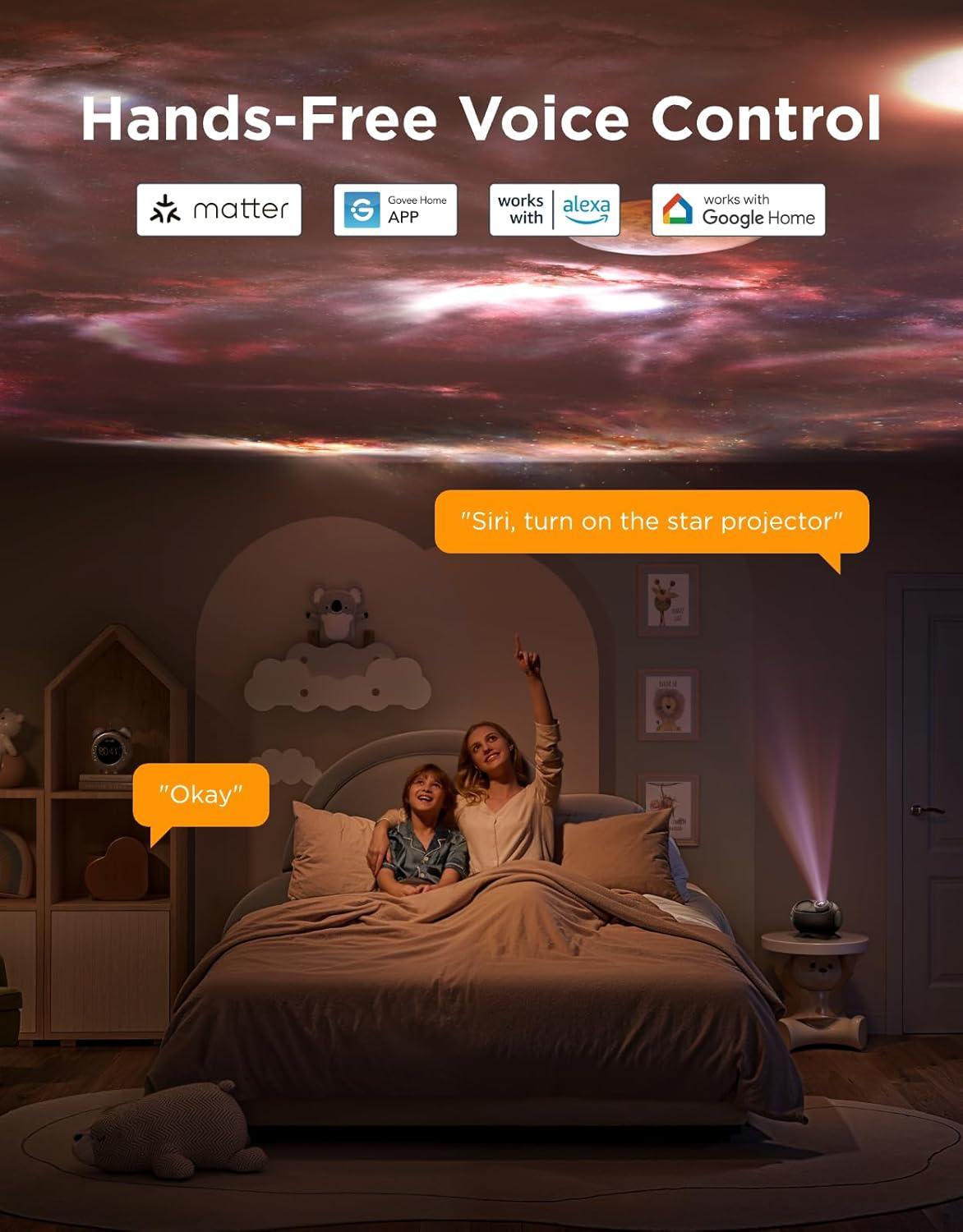 imageGovee Galaxy Light Star Projector 2 Pro 4 Megapixel HD Lens Planetarium Projector work with Matter Night Light Projector with 20 Preset Scenes Star LED Lights Projector Room Decor Gift for Kids