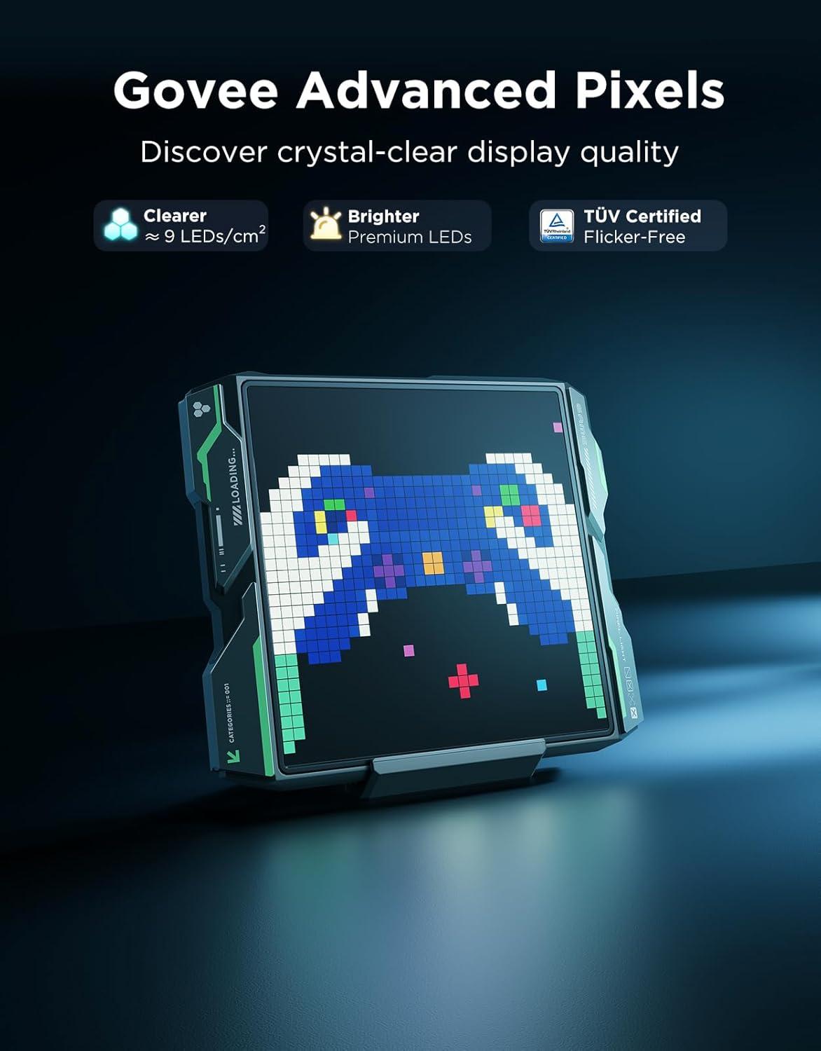 imageGovee Gaming Pixel Light RGBIC LED Panel with Realtime Info Display 150 Scene Modes ampamp DIY Options Smart Pixel Lights WiFi Only Works with Alexa Ideal for Game Room Decor 52x32 Pixels728591