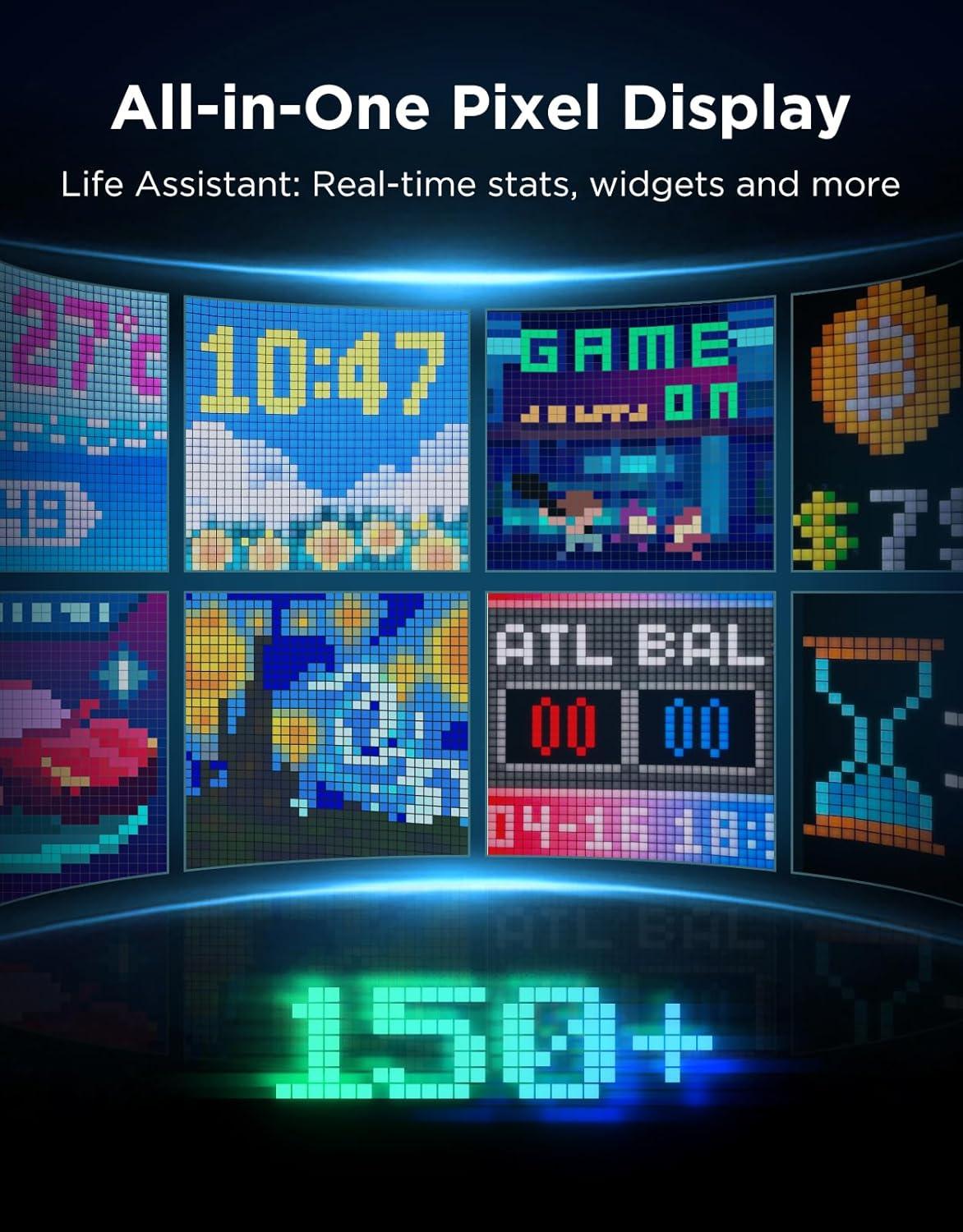 imageGovee Gaming Pixel Light RGBIC LED Panel with Realtime Info Display 150 Scene Modes ampamp DIY Options Smart Pixel Lights WiFi Only Works with Alexa Ideal for Game Room Decor 52x32 Pixels1047591