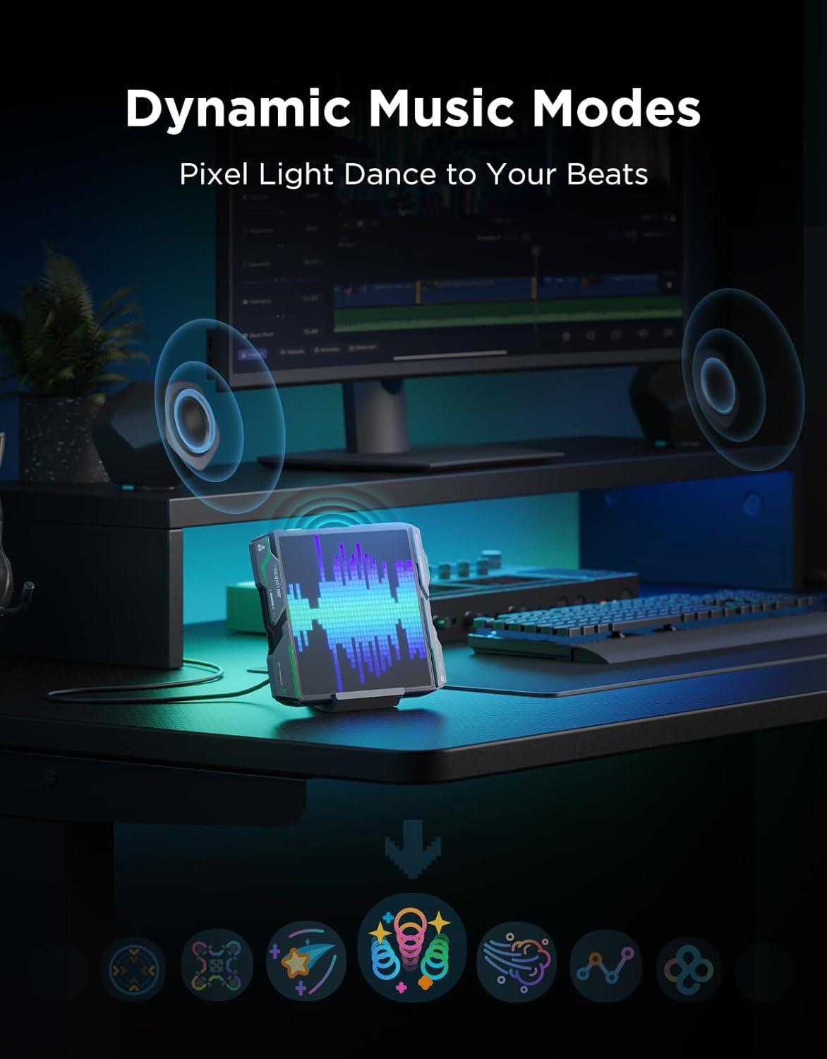 imageGovee Gaming Pixel Light RGBIC LED Panel with Realtime Info Display 150 Scene Modes ampamp DIY Options Smart Pixel Lights WiFi Only Works with Alexa Ideal for Game Room Decor 52x32 Pixels728591