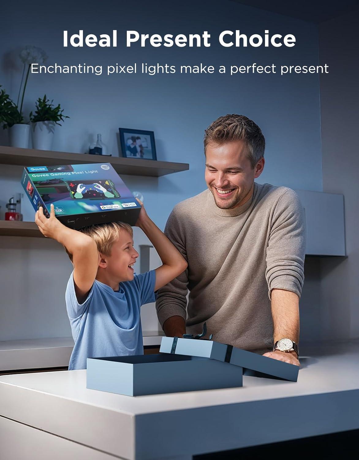 imageGovee Gaming Pixel Light RGBIC LED Panel with Realtime Info Display 150 Scene Modes ampamp DIY Options Smart Pixel Lights WiFi Only Works with Alexa Ideal for Game Room Decor 52x32 Pixels1047591