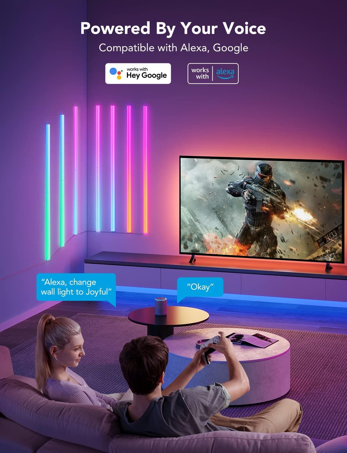 imageGovee Glide LED Wall Lights RGBIC Wall Lights Works with Alexa and Google Assistant Smart Glide Lively Light Bars for Gaming Room and Streaming Multicolor Glide Sconces 6 pcs14 Pcs