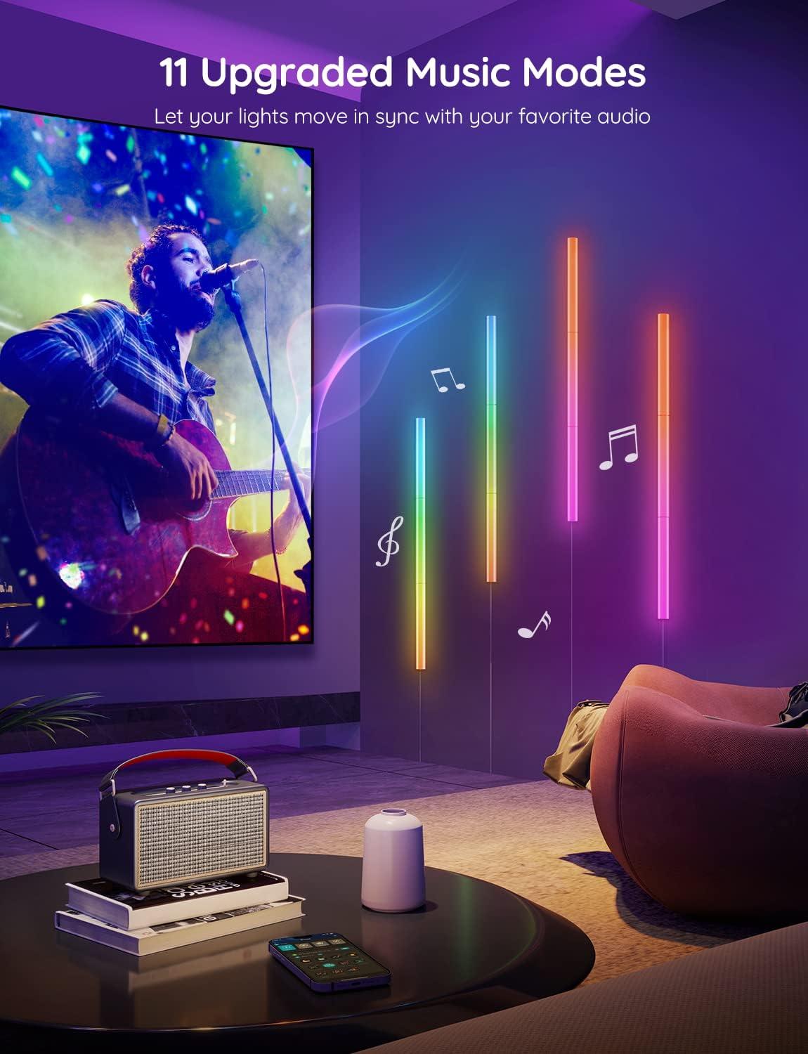 imageGovee Glide LED Wall Lights RGBIC Wall Lights Works with Alexa and Google Assistant Smart Glide Lively Light Bars for Gaming Room and Streaming Multicolor Glide Sconces 6 pcs6 Pcs