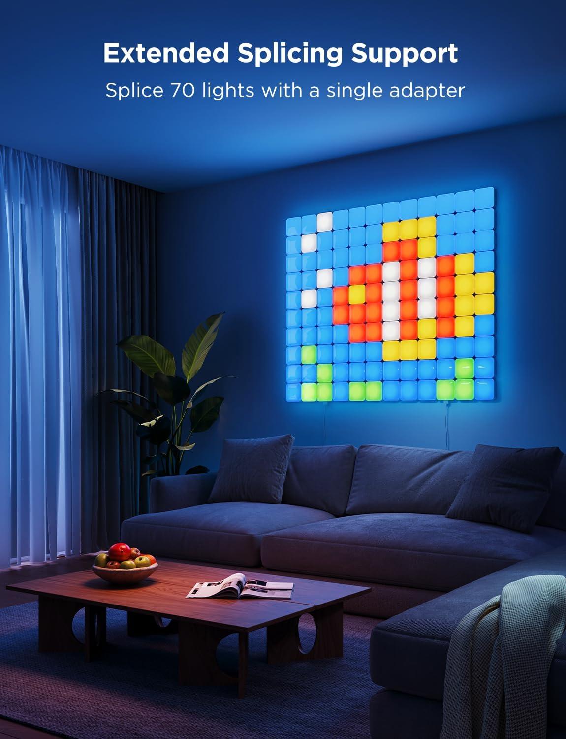 imageGovee Mini Panel Lights RGBIC Wall Lights Smart LED Wall Panels Works with Matter Alexa Google Assistant Sync with Music DIY Gaming Light for Home Decor Office Bedroom 20 Pcs10 Pcs