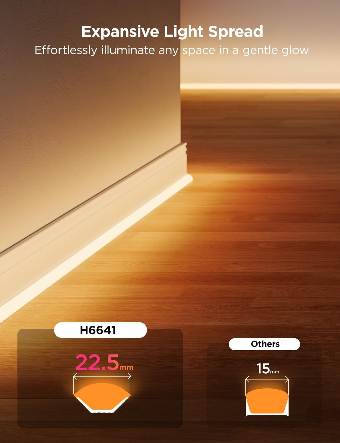imageGovee Neon Rope Light for Wall Lining LED Rope Lights Work with Matter Google Assistant Alexa 164ft RGBIC Strip Lights with Smart App Control and Music Sync for Living Room Bedroom Wall Corners