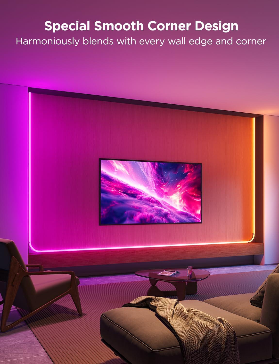 imageGovee Neon Rope Light for Wall Lining LED Rope Lights Work with Matter Google Assistant Alexa 164ft RGBIC Strip Lights with Smart App Control and Music Sync for Living Room Bedroom Wall Corners