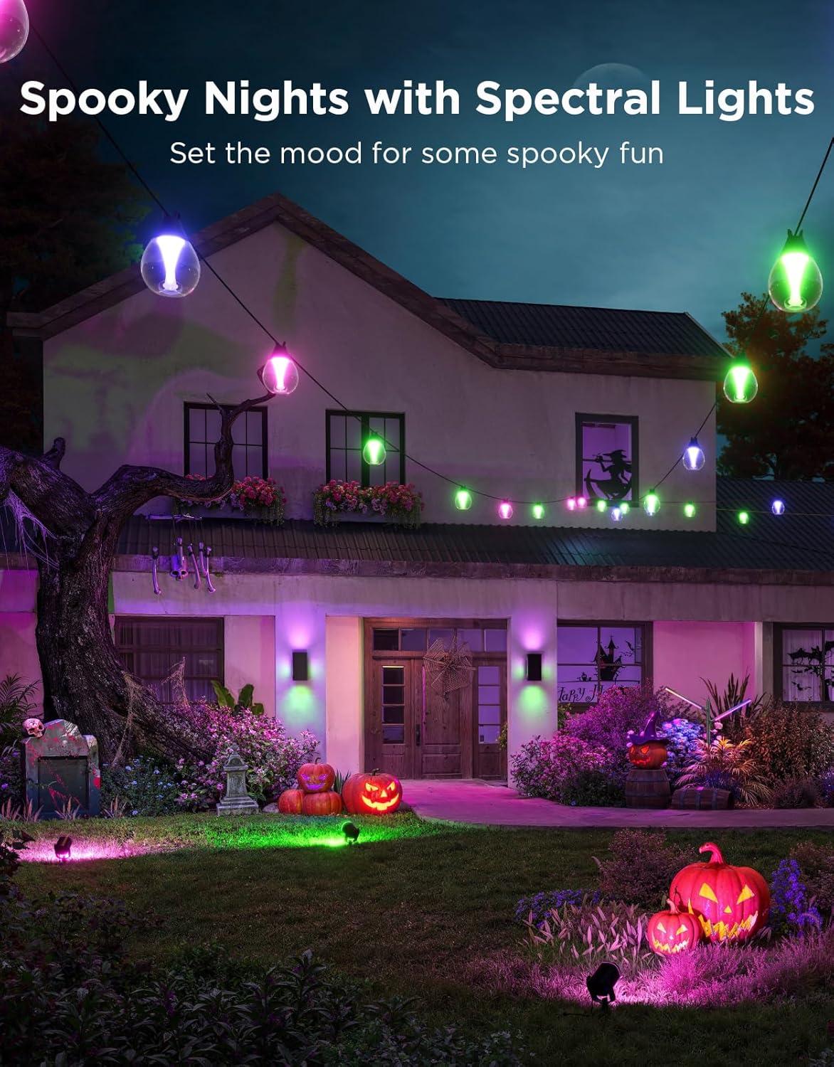 imageGovee Outdoor Clear Bulb String Lights 48ft RGBWIC Outdoor Lights with 15 Dimmable Warm White LED Bulbs 111 Scene Modes for Patio Backyard IP67 Waterproof Works with Alexa Google ampamp Matter48ft