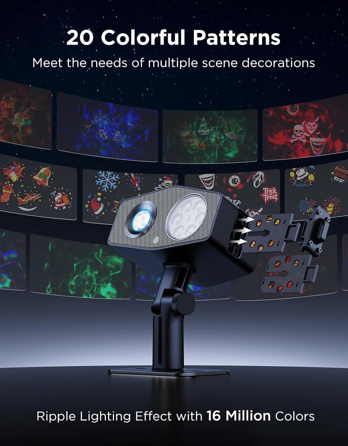 imageGovee Outdoor Decoration Projector Light 20W LED Snowflake Projector IP67 Waterproof 180 Rotation 20 HD Effects ampamp 58 Scene Modes with App Control Works with Alexa Google Assistant Matter