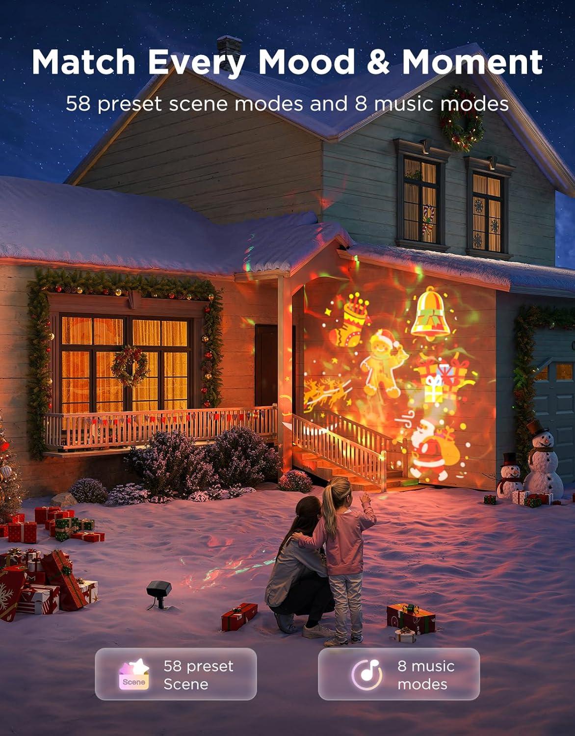 imageGovee Outdoor Decoration Projector Light 20W LED Snowflake Projector IP67 Waterproof 180 Rotation 20 HD Effects ampamp 58 Scene Modes with App Control Works with Alexa Google Assistant Matter
