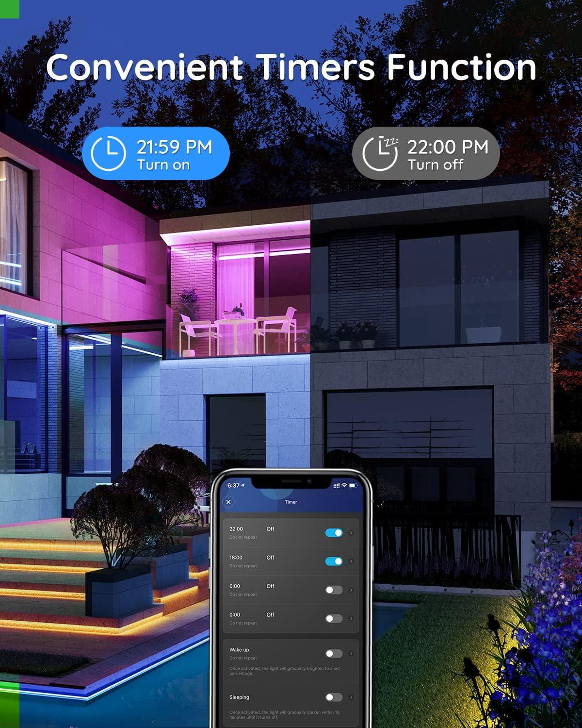 imageGovee Outdoor LED Strip Lights 984ft Smart Outdoor Lights Work with Alexa and Google Assistant App Control IP65 Waterproof RGBIC Lights for Patio Eave Party Decorations656ft