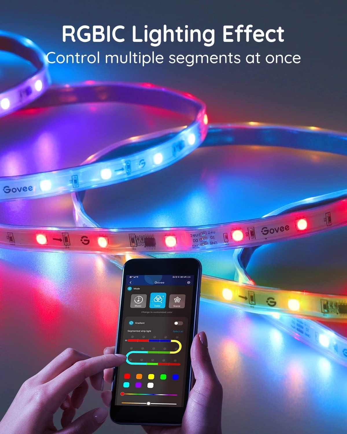 imageGovee Outdoor LED Strip Lights 984ft Smart Outdoor Lights Work with Alexa and Google Assistant App Control IP65 Waterproof RGBIC Lights for Patio Eave Party Decorations656ft