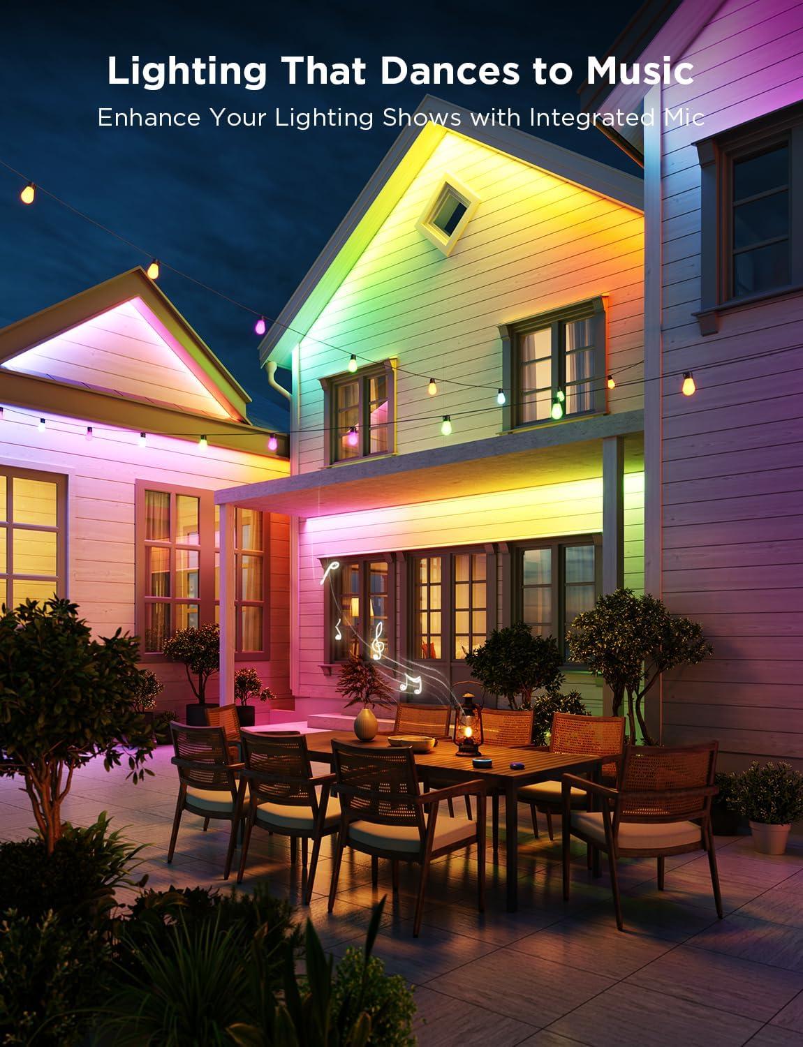 imageGovee Outdoor LED Strip Lights RGBIC with Warm and Cold White 328ft 24G WiFi Smart Outdoor Lights IP65 Waterproof Work with Alexa and Google Assistant App Control for Porch Patio Eave Party984 ft