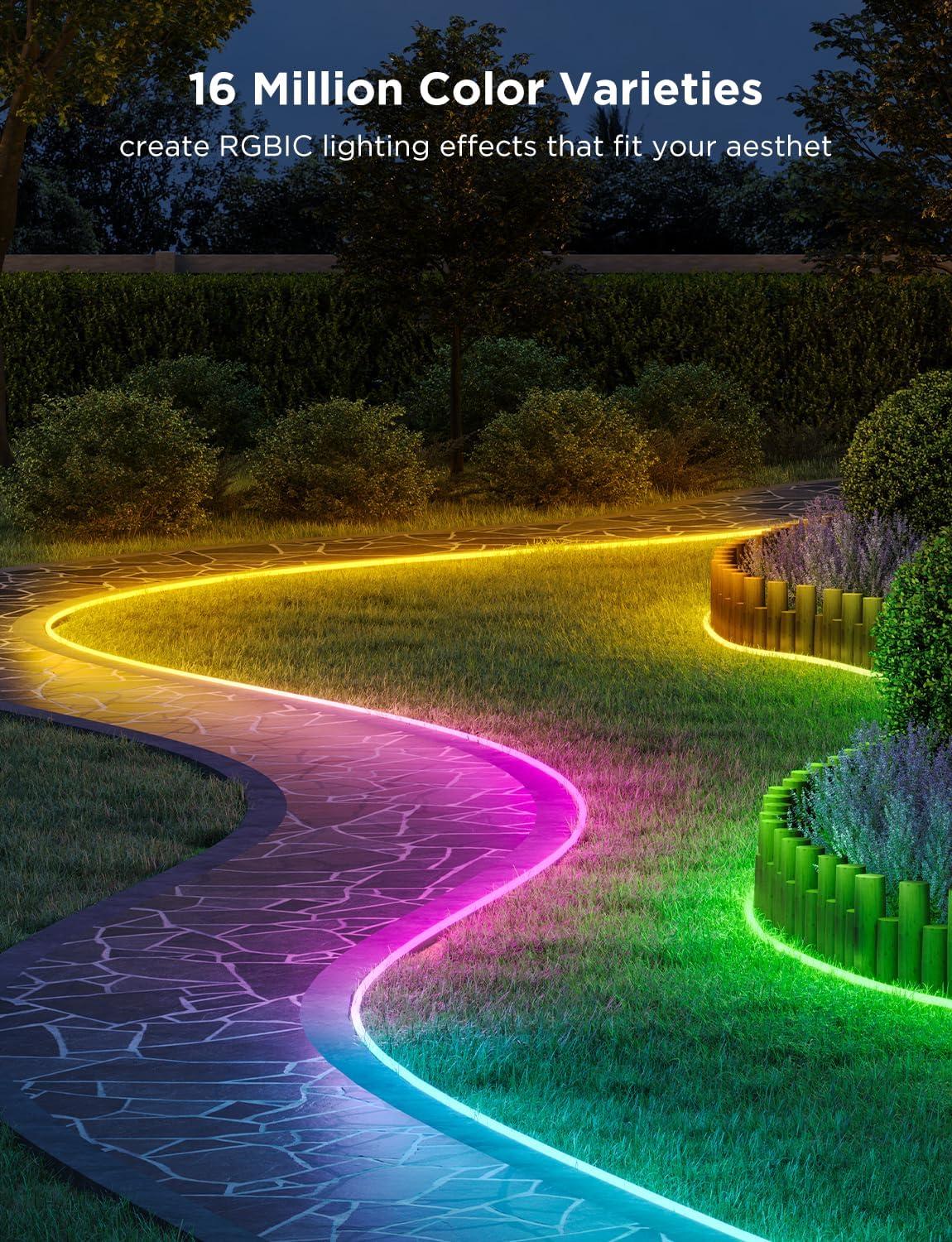 imageGovee Outdoor Neon Rope Lights 328ft RGBIC IP67 Waterproof Patio Decorations with 64 Scene Modes Music Sync Flexible LED Outdoor Lights Neon Lights Work with Alexa Google Assistant656ft
