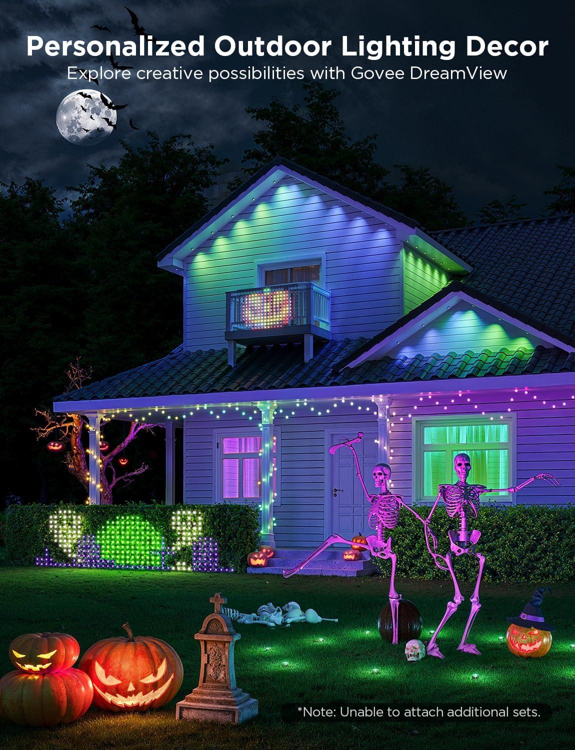 imageGovee Outdoor Net Lights 28  94ft with RGBIC and DIY Functions 480 LEDs Smart Net Lights with 64 Modes for Bush Patio Decor IP65 Waterproof Compatible with Alexa ampamp Google Assistant Green Wire2847ft