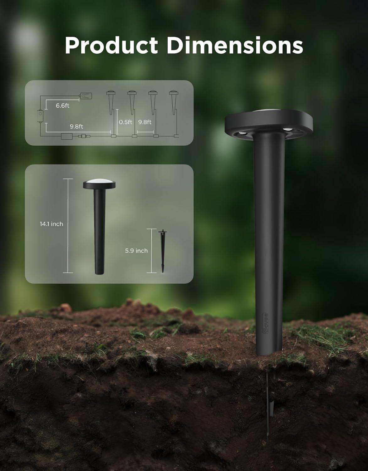 imageGovee Outdoor Pathway Lights 2 IP66 Waterproof Patio Lights 60 Scene Modes Landscape Lighting for Yard Garage Garden Lawn Outdoor Decor Works with Alexa Google Assistant Matter Wired 4 Pack