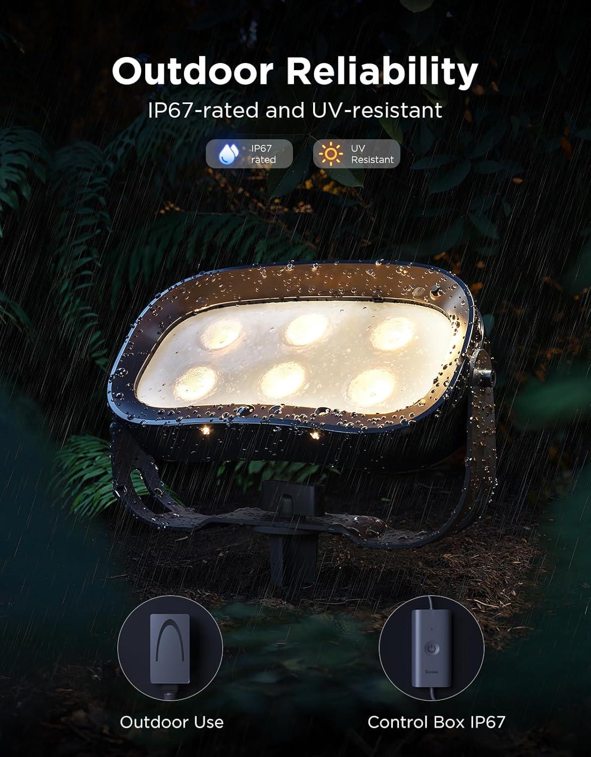 imageGovee Outdoor Tree Lights 3Pack RGBWIC LED Landscape Lighting IP67 Waterproof Outdoor Lights for Yard Patio Garden 66 Scene Modes with App Control Works with Alexa Google Assistant Matter