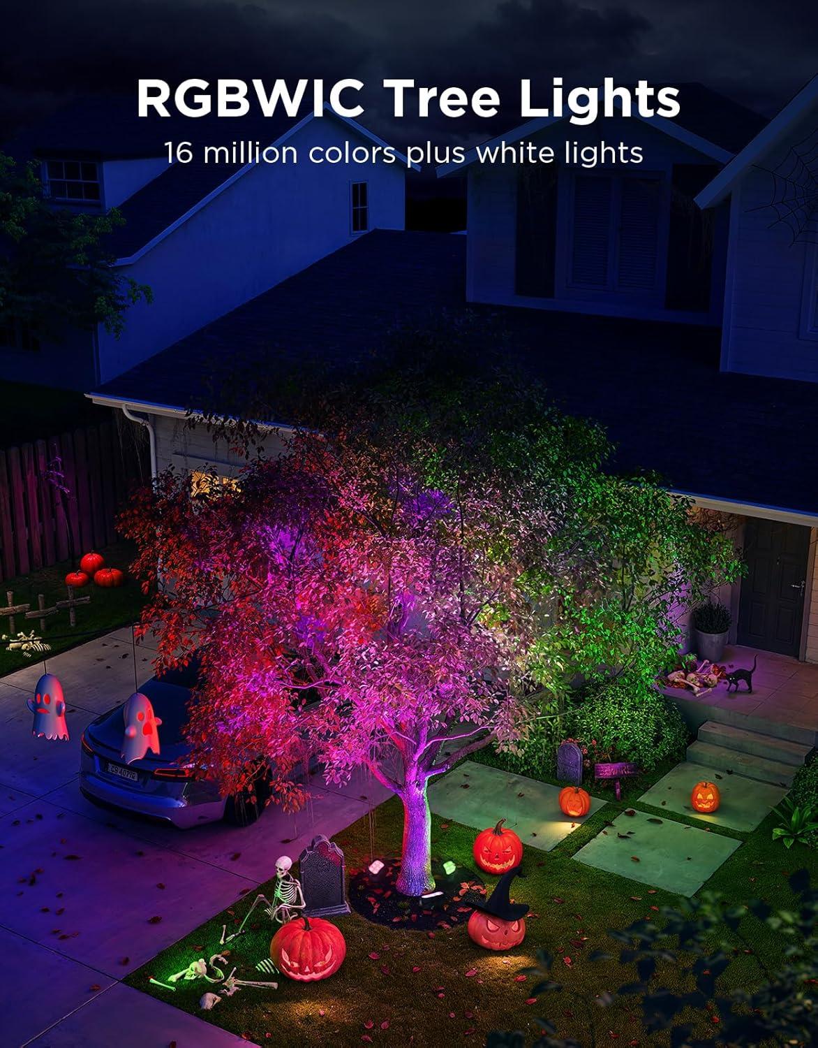 imageGovee Outdoor Tree Lights 3Pack RGBWIC LED Landscape Lighting IP67 Waterproof Outdoor Lights for Yard Patio Garden 66 Scene Modes with App Control Works with Alexa Google Assistant Matter