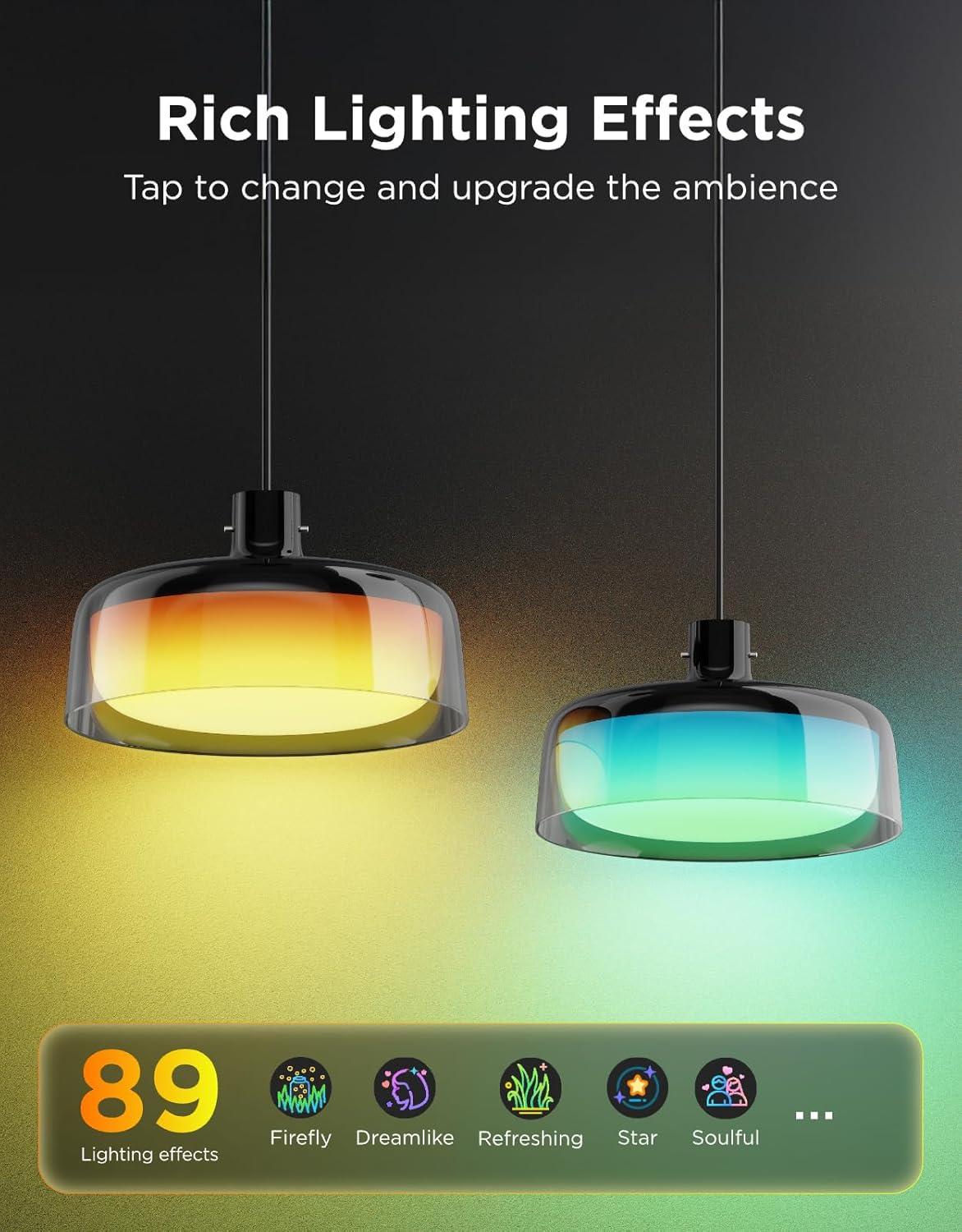 imageGovee Pendant Light for Kitchen Island ThreeLayer RGBIC Smart Lighting Matter Compatible 1300LM 2700K6500K Dimmable Black Hanging Light Fixture Works with Alexa Adjustable Height for Dining Room