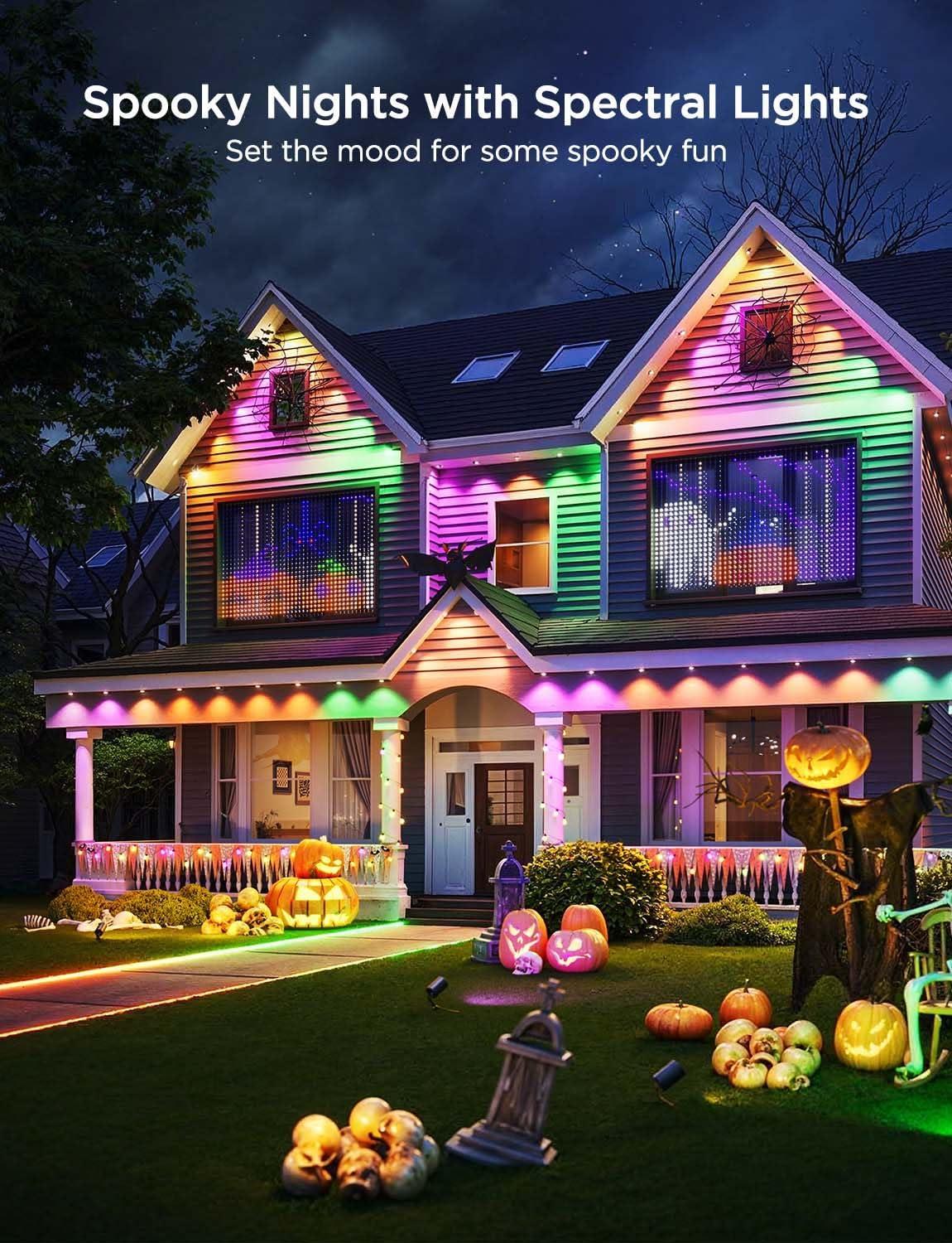 imageGovee Permanent Outdoor Lights Pro 200ft with 120 RGBIC LED Lights for Daily and Accent Lighting 75 Scene Modes for Outdoor Decor IP67 Waterproof Works with Alexa Google Assistant Matter WhiteWhite
