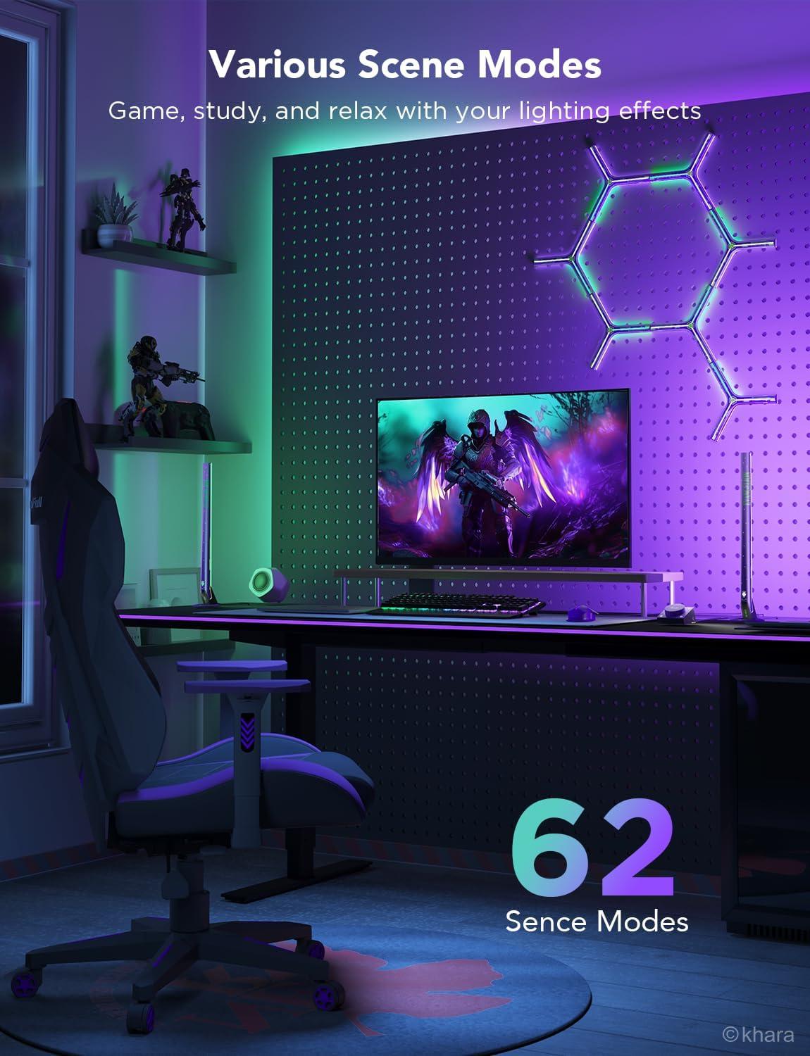 imageGovee RGBIC Gaming Light Bars H6047 with Smart Controller WiFi Smart LED Gaming Lights with Music Modes and 60 Scene Modes Built Works with Alexa ampamp Google Assistant Game Room Lights DecorPurple