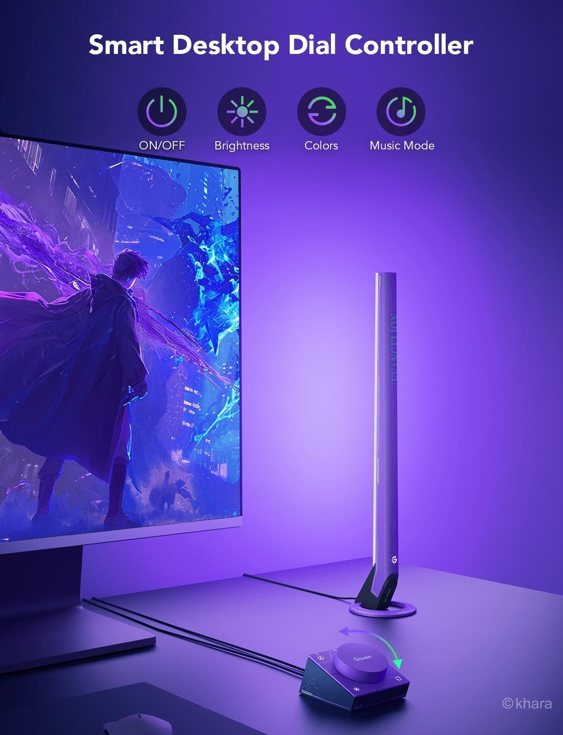 imageGovee RGBIC Gaming Light Bars H6047 with Smart Controller WiFi Smart LED Gaming Lights with Music Modes and 60 Scene Modes Built Works with Alexa ampamp Google Assistant Game Room Lights DecorPurple
