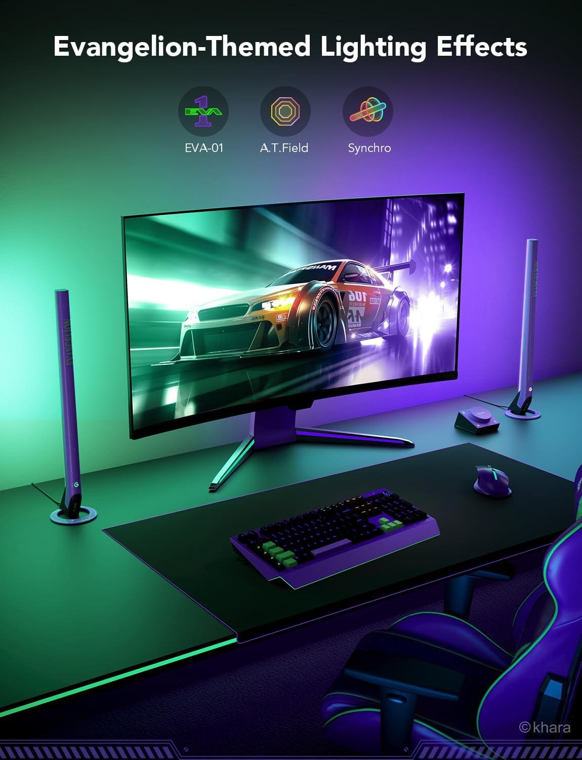 imageGovee RGBIC Gaming Light Bars H6047 with Smart Controller WiFi Smart LED Gaming Lights with Music Modes and 60 Scene Modes Built Works with Alexa ampamp Google Assistant Game Room Lights DecorPurple