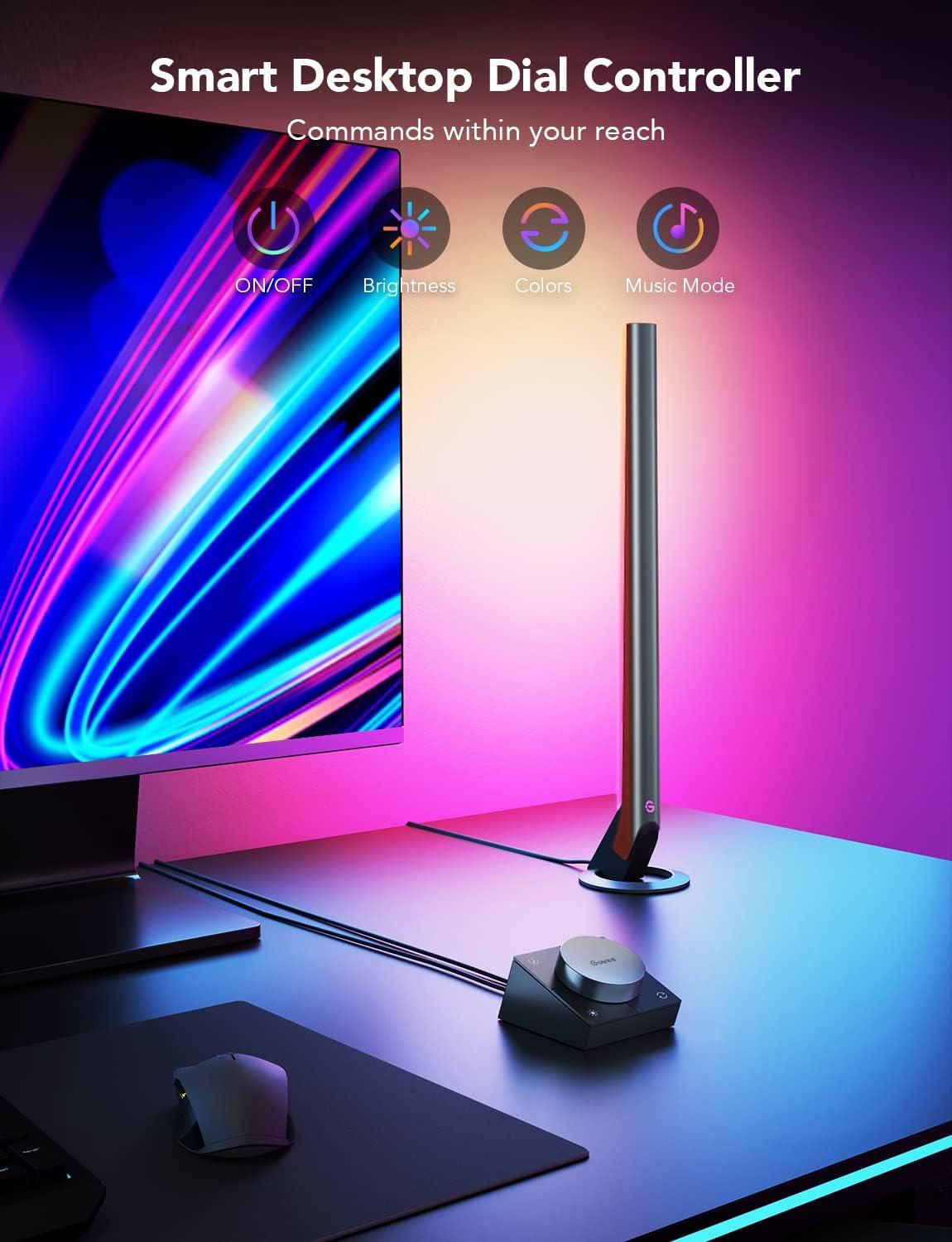 imageGovee RGBIC Gaming Light Bars H6047 with Smart Controller WiFi Smart LED Gaming Lights with Music Modes and 60 Scene Modes Built Works with Alexa ampamp Google Assistant Game Room Lights DecorDark Grey