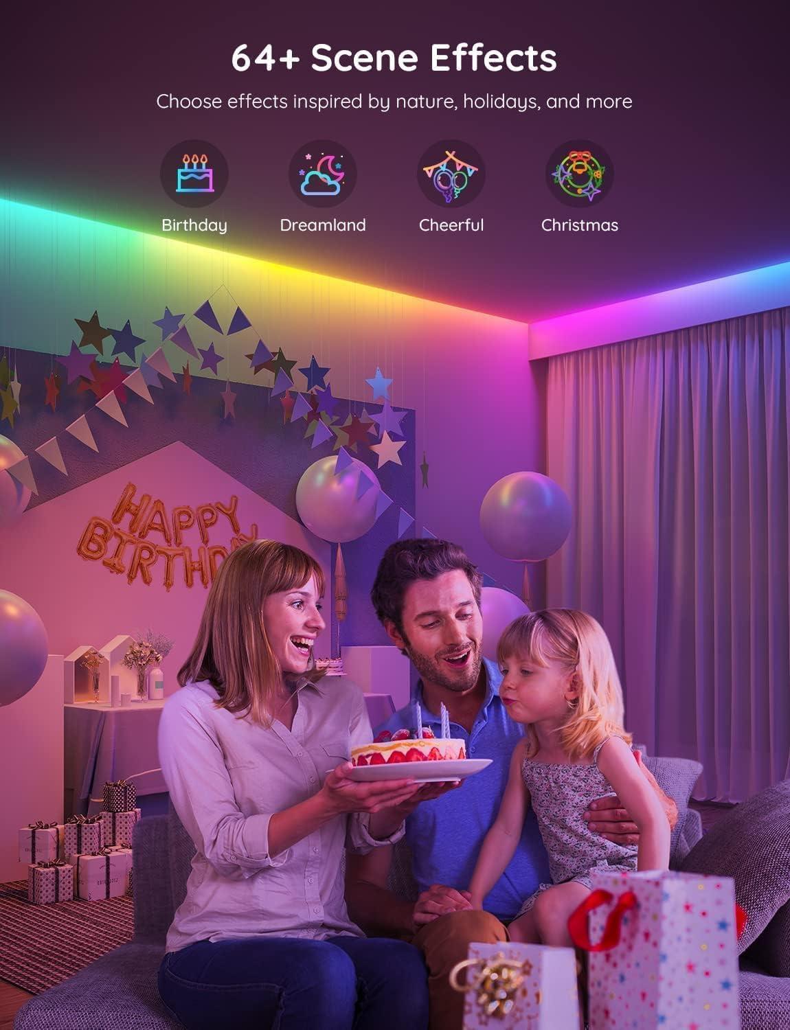 imageGovee RGBIC LED Strip Lights Smart LED Lights for Bedroom Bluetooth LED Lights APP Control DIY Multiple Colors on One Line Color Changing LED Strip Lighting Music Sync Home Decor 164ft656ft