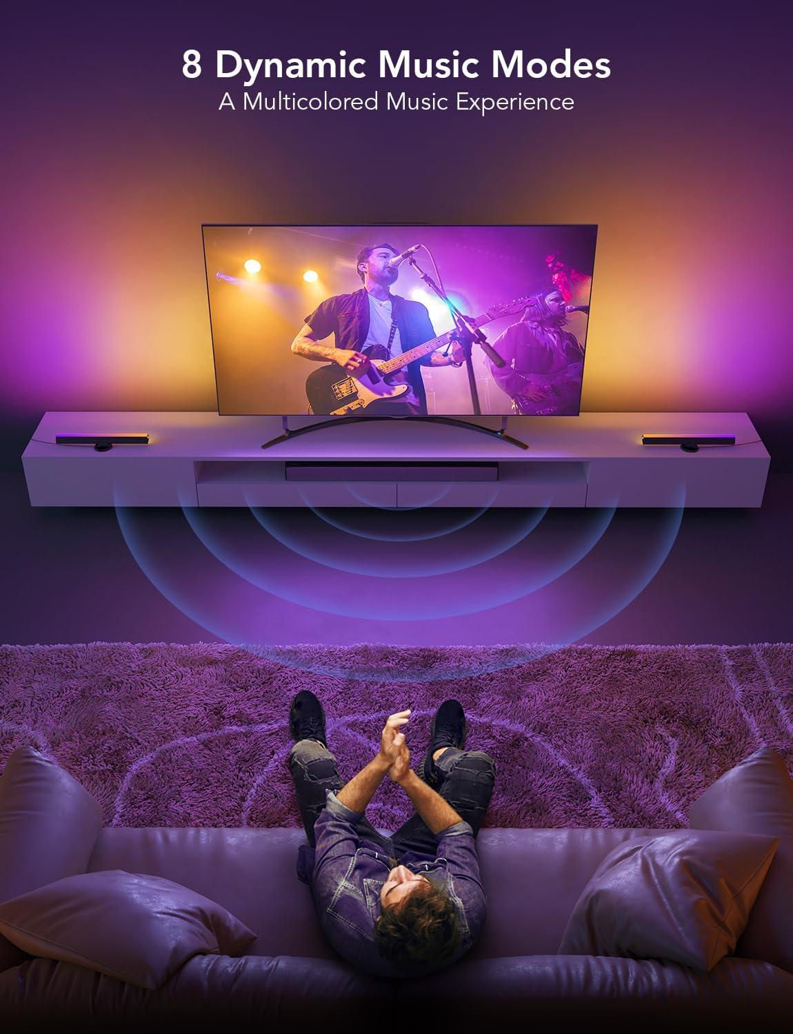 imageGovee RGBIC Light Bars 15 Inches WiFi TV Backlight Suitable for 4570 inch TVs Smart Light Bars with Multiple Placement Options Work with Alexa and Google Assistant BlackBlack