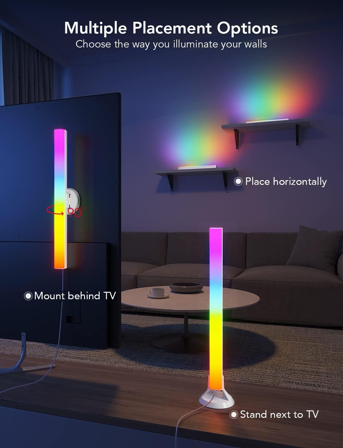 imageGovee RGBIC Light Bars 15 Inches WiFi TV Backlight Suitable for 4570 inch TVs Smart Light Bars with Multiple Placement Options Work with Alexa and Google Assistant BlackWhite