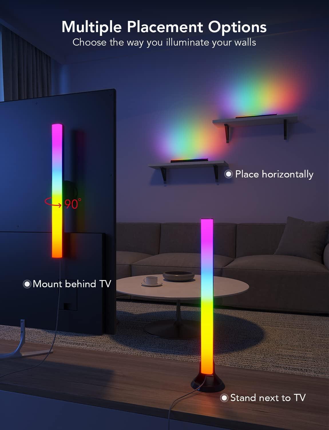 imageGovee RGBIC Light Bars 15 Inches WiFi TV Backlight Suitable for 4570 inch TVs Smart Light Bars with Multiple Placement Options Work with Alexa and Google Assistant BlackBlack