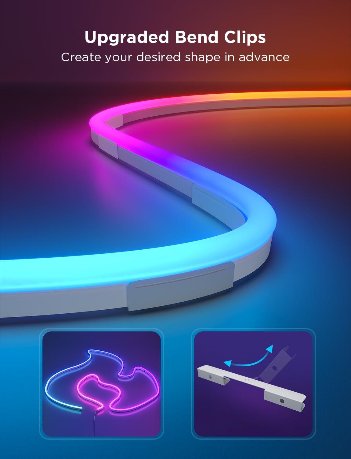 imageGovee RGBIC Neon Lights LED Smart Neon Rope Light 2 Works with Matter Alexa Google Assistant Custom DIY Neon Strip Lights for Bedroom and Holiday Decor Softer Material 328ft WhiteWhite
