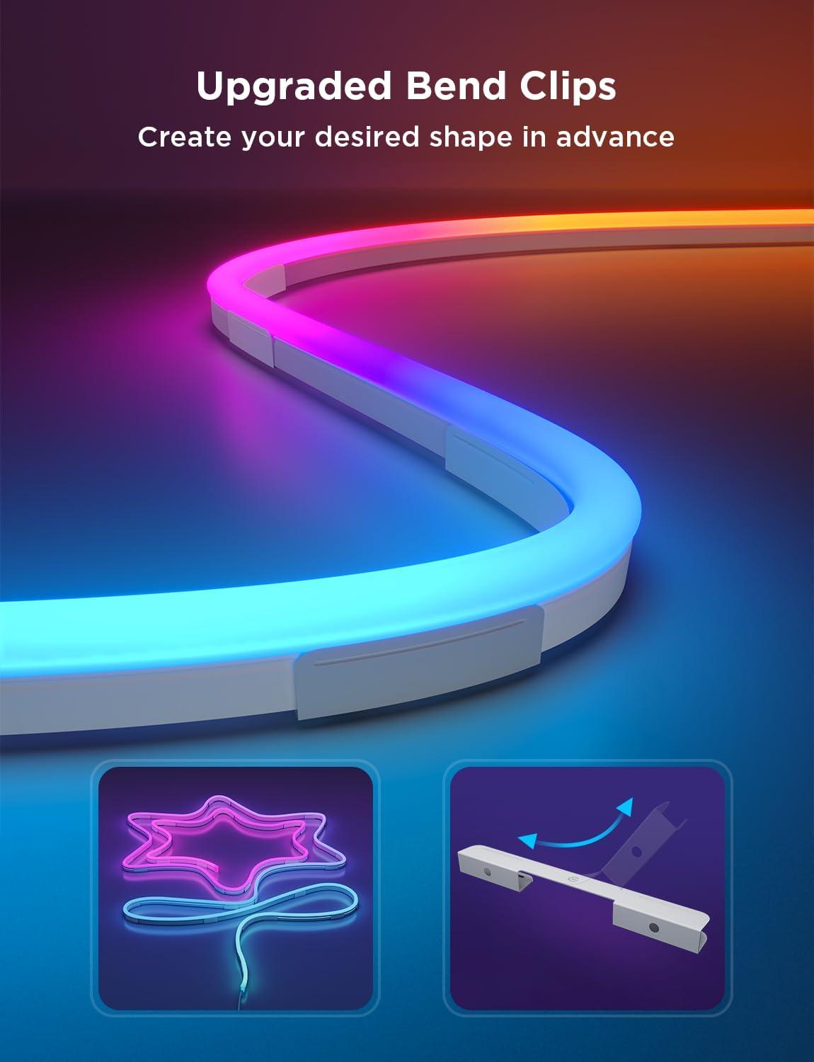 imageGovee RGBIC Neon Lights LED Smart Neon Rope Light 2 Works with Matter Alexa Google Assistant Custom DIY Neon Strip Lights for Bedroom and Holiday Decor Softer Material 328ft WhiteWhite