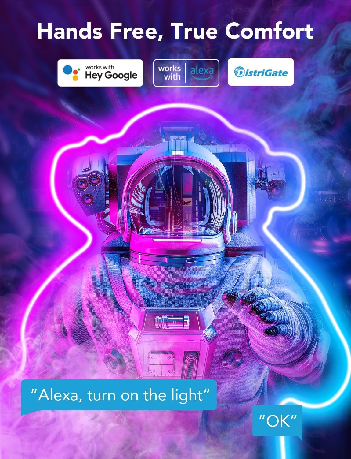 imageGovee RGBIC Neon Rope Light 164ft LED Strip Lights Music Sync DIY Design Works with Alexa Google Assistant Neon Lights for Gaming Room Living Bedroom Wall Decor Not Support 5G WiFi